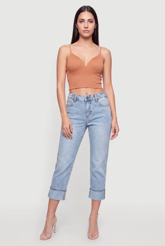 Seamless V-Neck Cropped Cami made by Rainbow