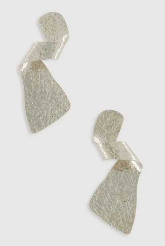 Metallic Spiral Textured Drop Earrings made by Rainbow