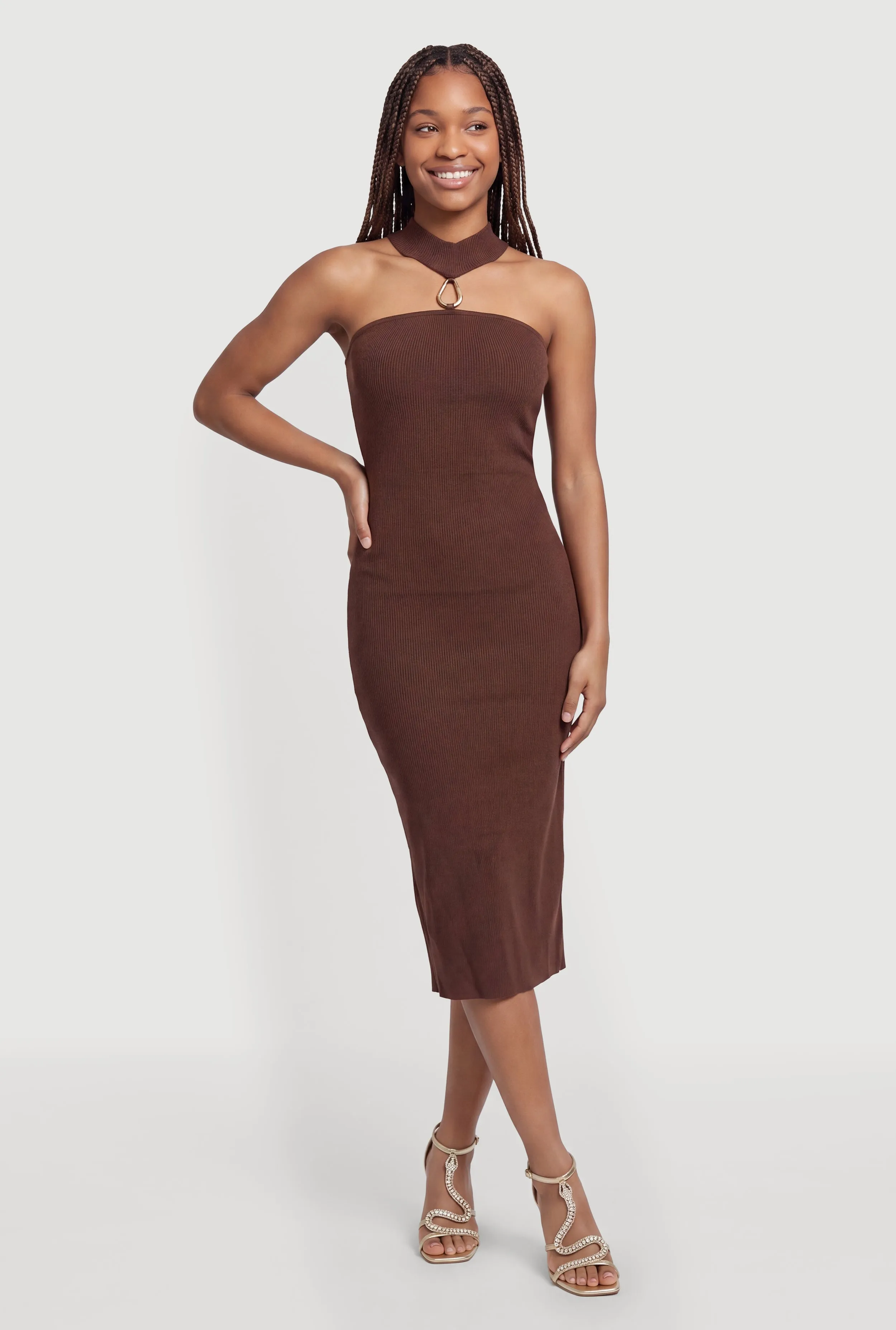 Metallic Detail Choker Midi Dress sold by Rainbow product image thumbnail 2