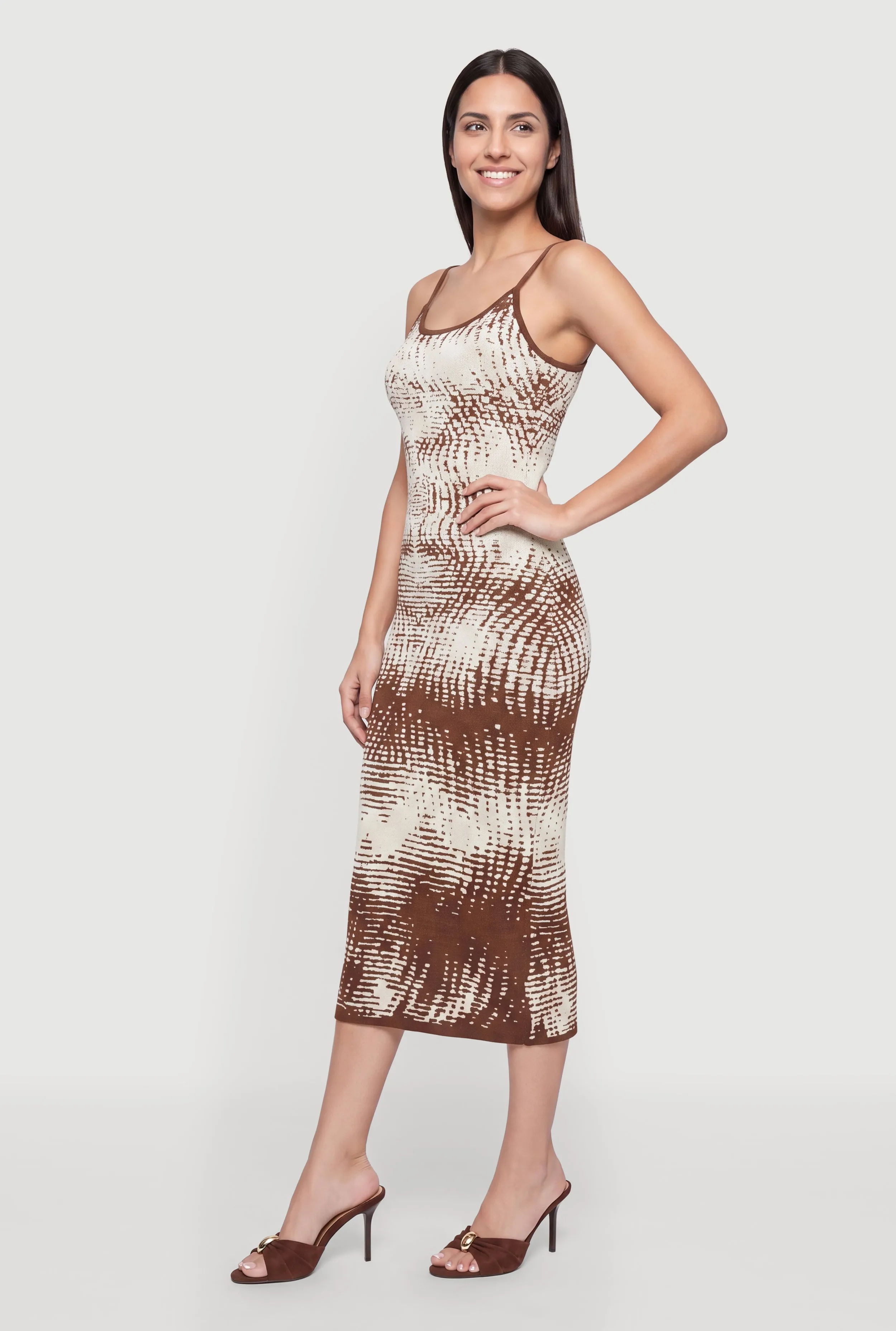 Printed Pattern Scoop Neck Midi Dress sold by Rainbow product image thumbnail 2