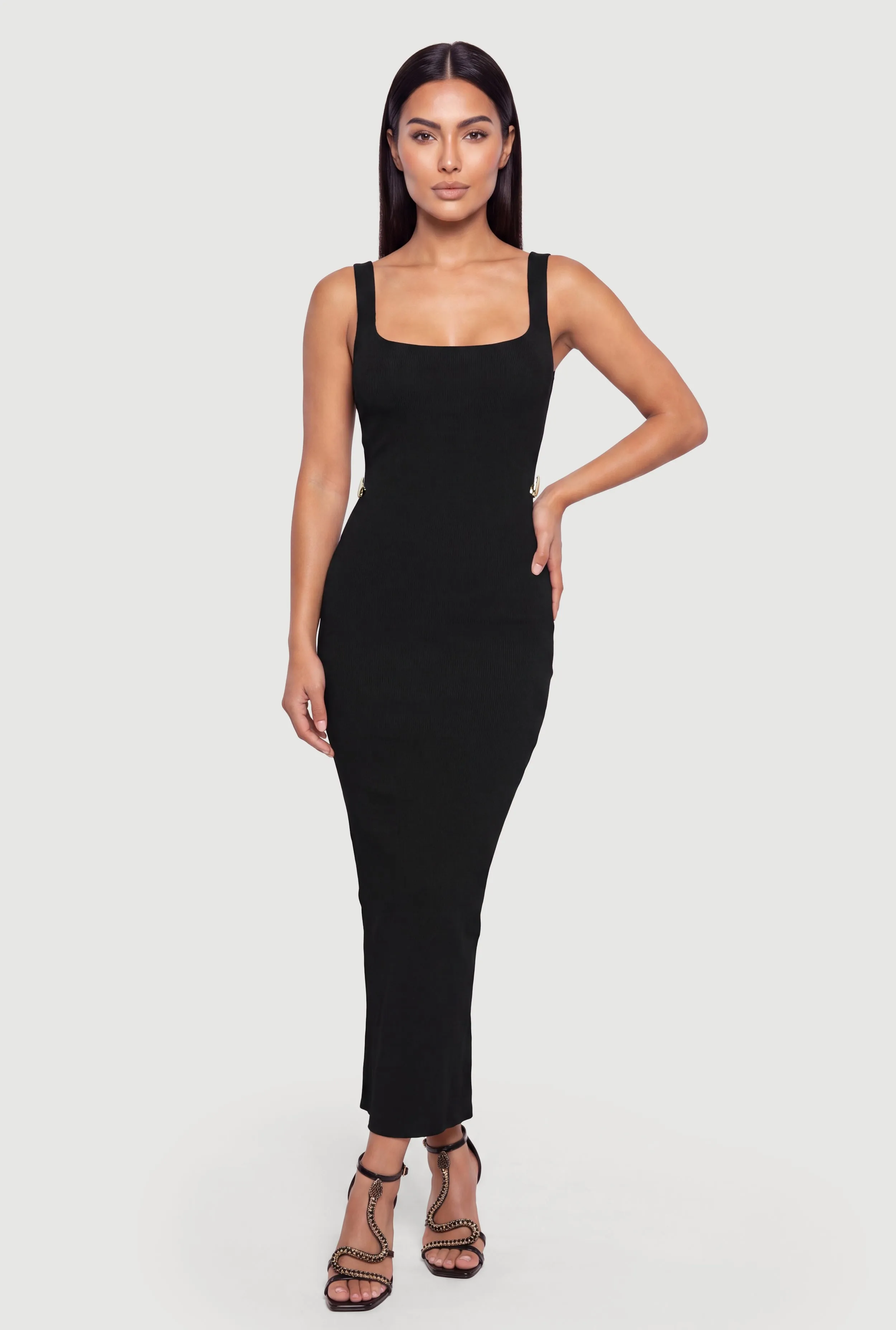 Sleeveless Cutout Maxi Dress with Metallic Detail sold by Rainbow product image thumbnail 2