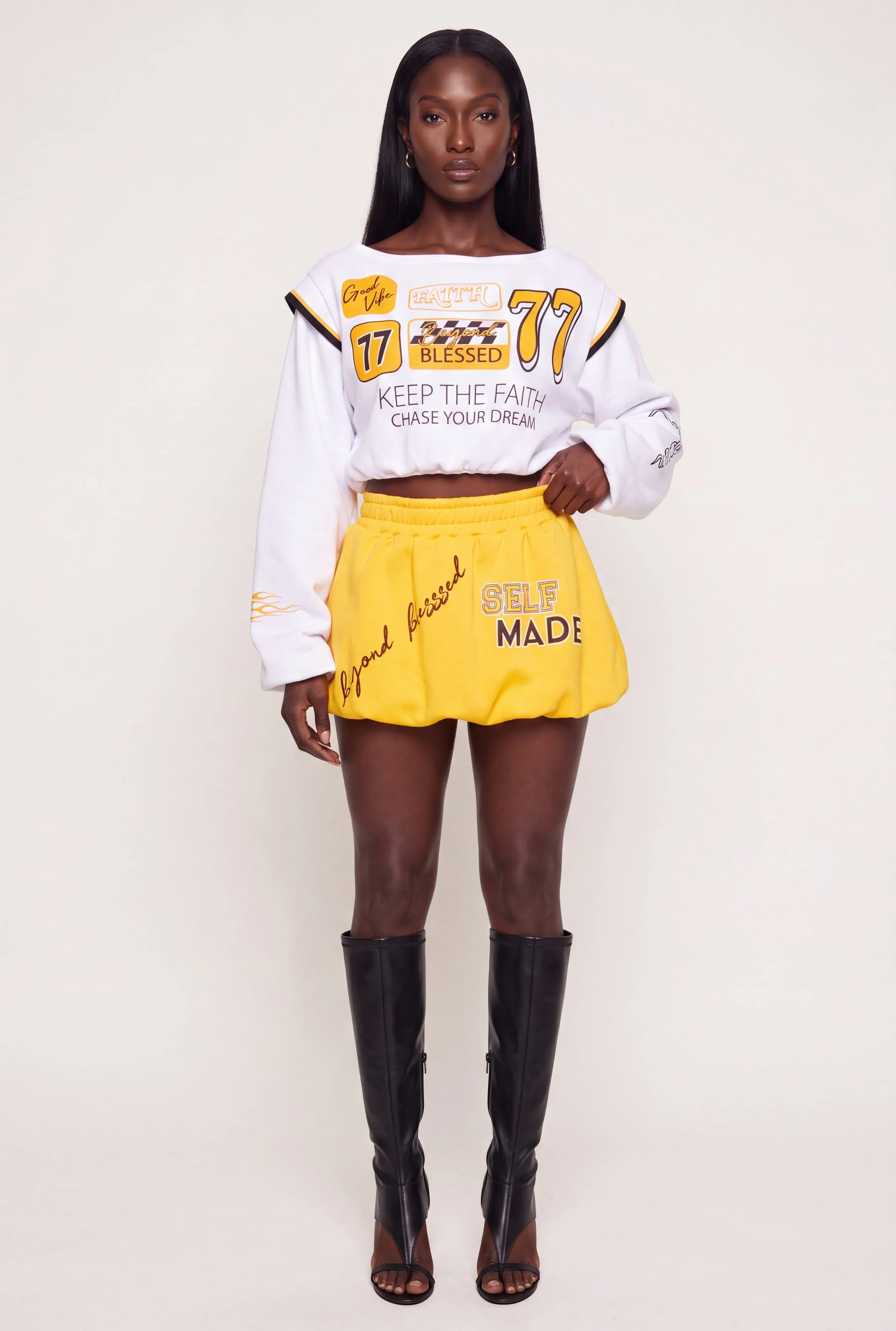 Self Made Beyond Blessed Bubble Mini Skirt sold by Rainbow product image thumbnail 3