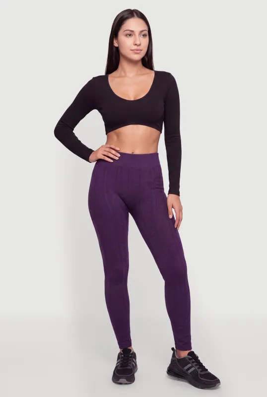 Seamless Cable Knit High Waisted Leggings made by Rainbow