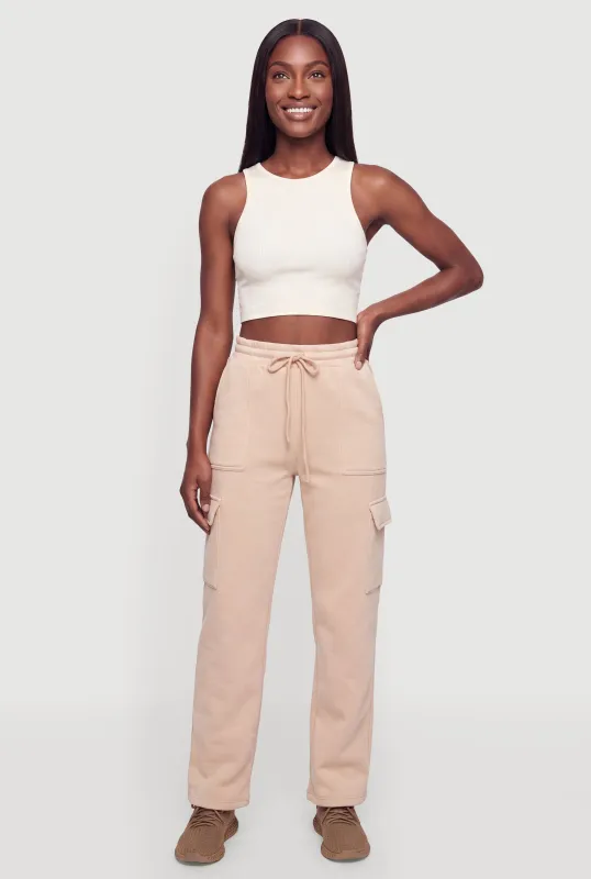Fleece Sweatpants with Cargo Pockets made by Ambiance