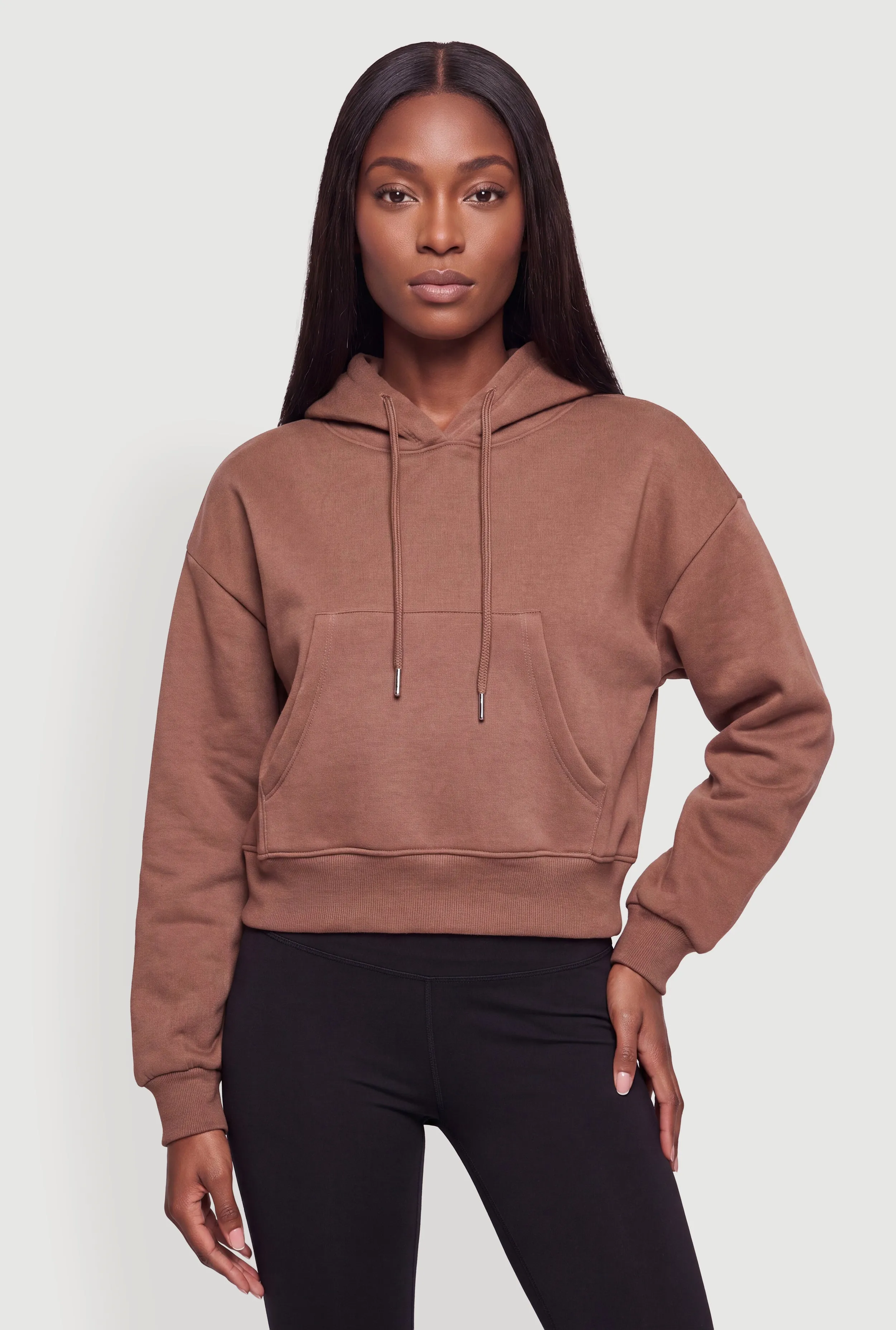 Long Sleeve Cropped Pullover Hoodie sold by Rainbow product image thumbnail 2