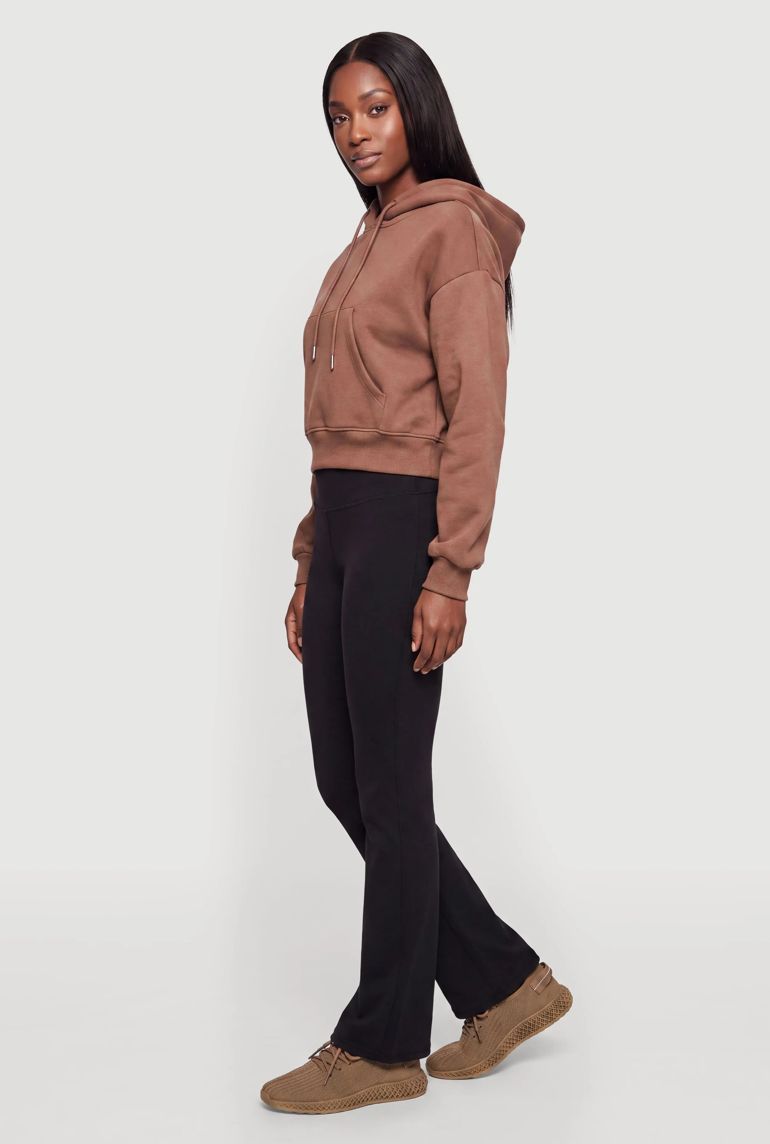Long Sleeve Cropped Pullover Hoodie sold by Rainbow product image thumbnail 3