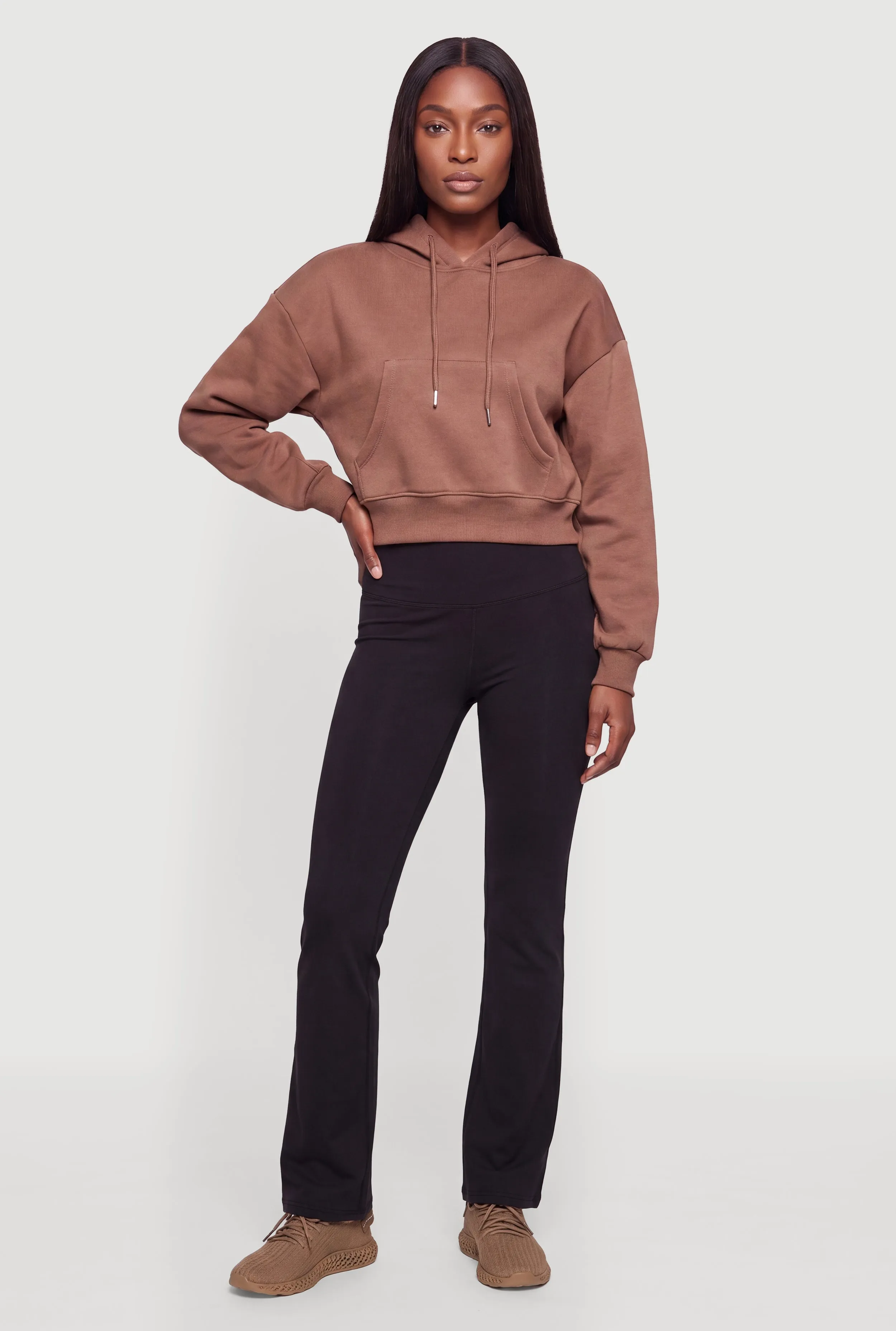 Long Sleeve Cropped Pullover Hoodie sold by Rainbow