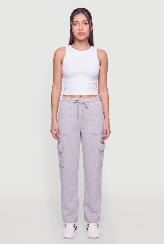 Fleece Sweatpants with Cargo Pockets made by Ambiance