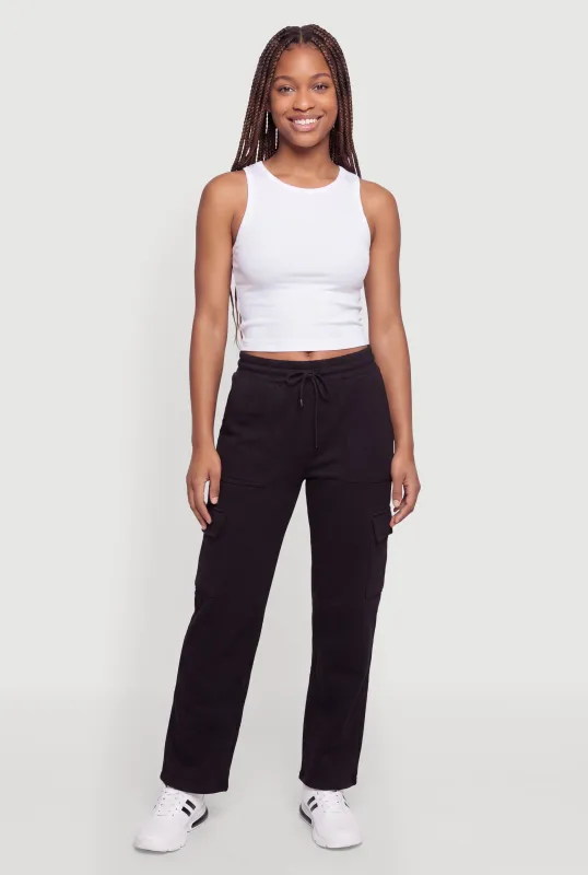 Fleece Sweatpants with Cargo Pockets made by Ambiance
