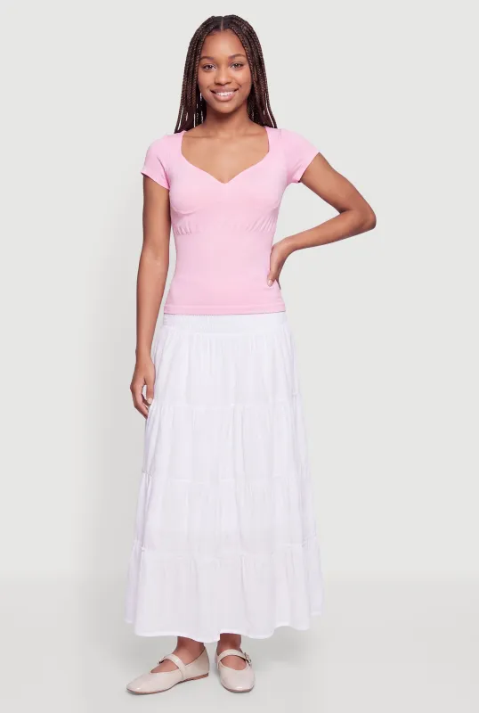 Short Sleeve Molded Cup Shelf Bra Insert Tee made by Rainbow