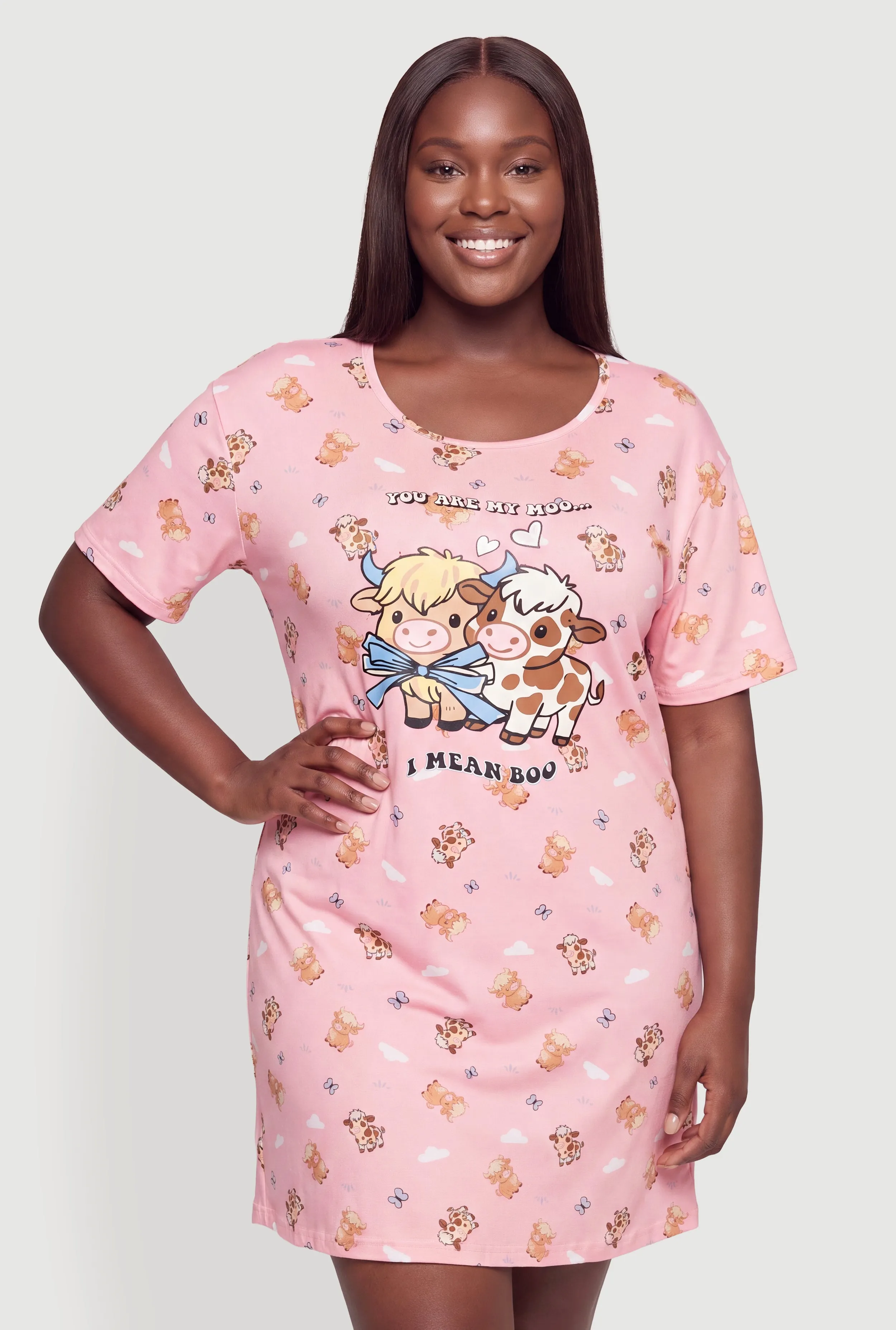 Plus Size You Are My Moo Graphic Sleepshirt sold by Rainbow