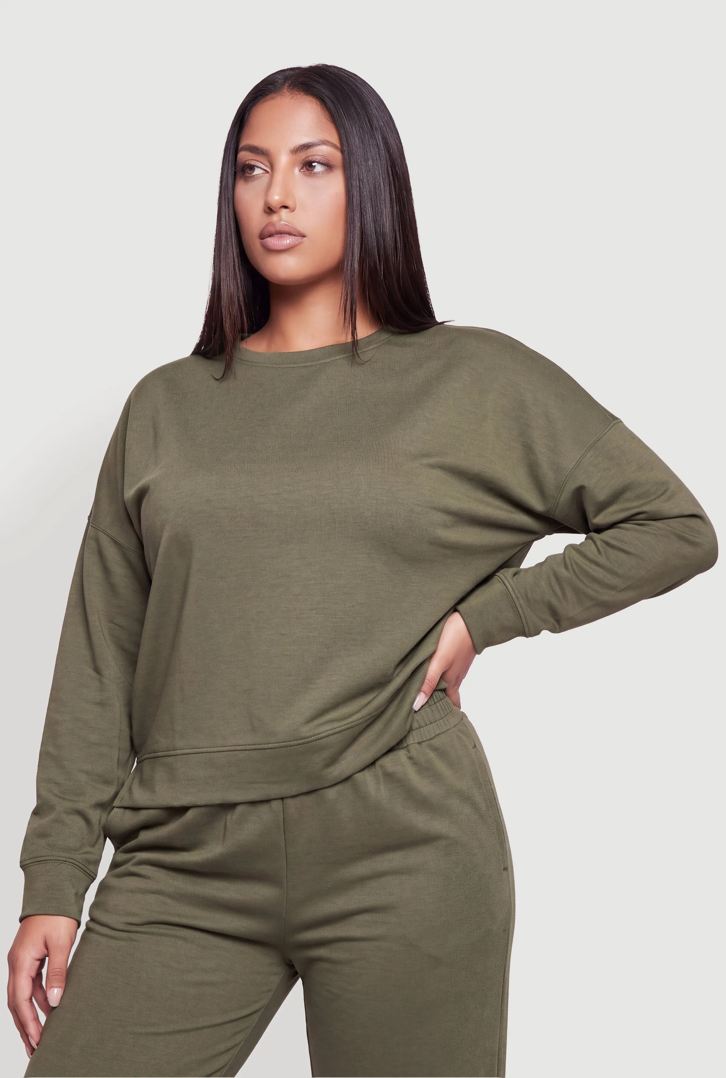 Plus Size Drop Shoulder Pull Over Sweatshirt sold by Rainbow product image thumbnail 2