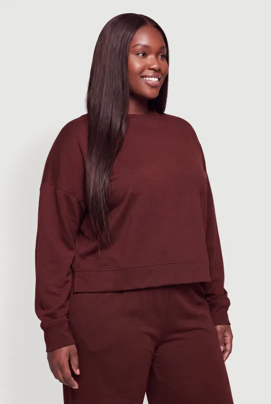 Plus Size Drop Shoulder Pull Over Sweatshirt made by Rainbow