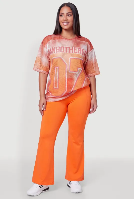 Plus Size Unbothered 07 Graphic Jersey Mesh Top made by Rainbow