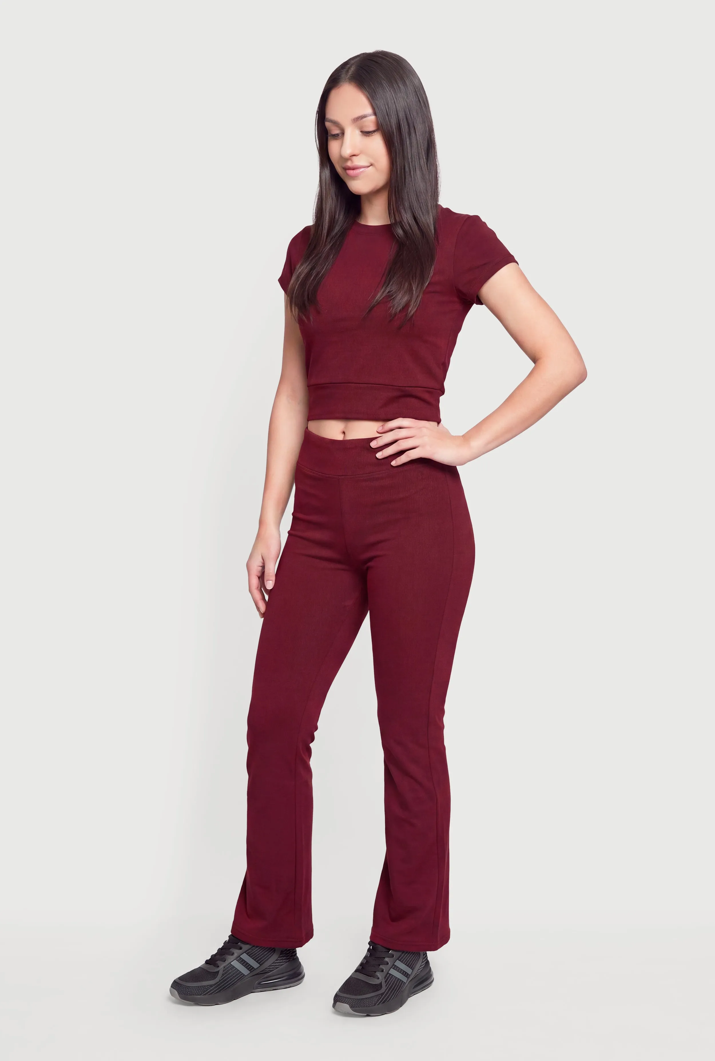 High Waisted Flare Leg Yoga Pants sold by Rainbow product image thumbnail 2