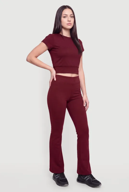High Waisted Flare Leg Yoga Pants made by Rainbow