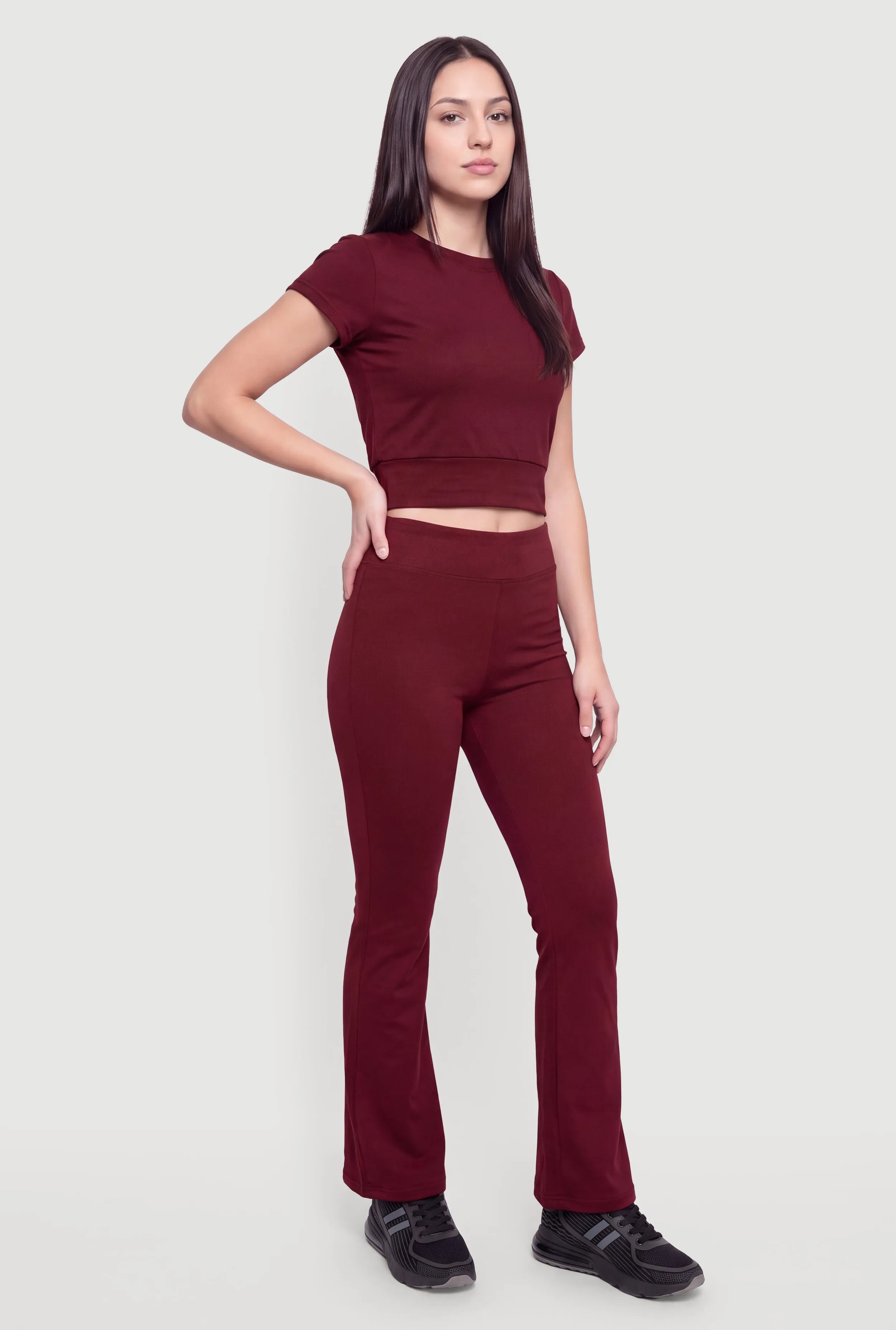 High Waisted Flare Leg Yoga Pants sold by Rainbow