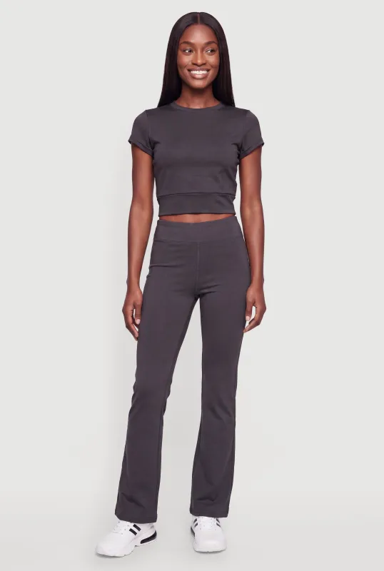 High Waisted Flare Leg Yoga Pants made by Rainbow