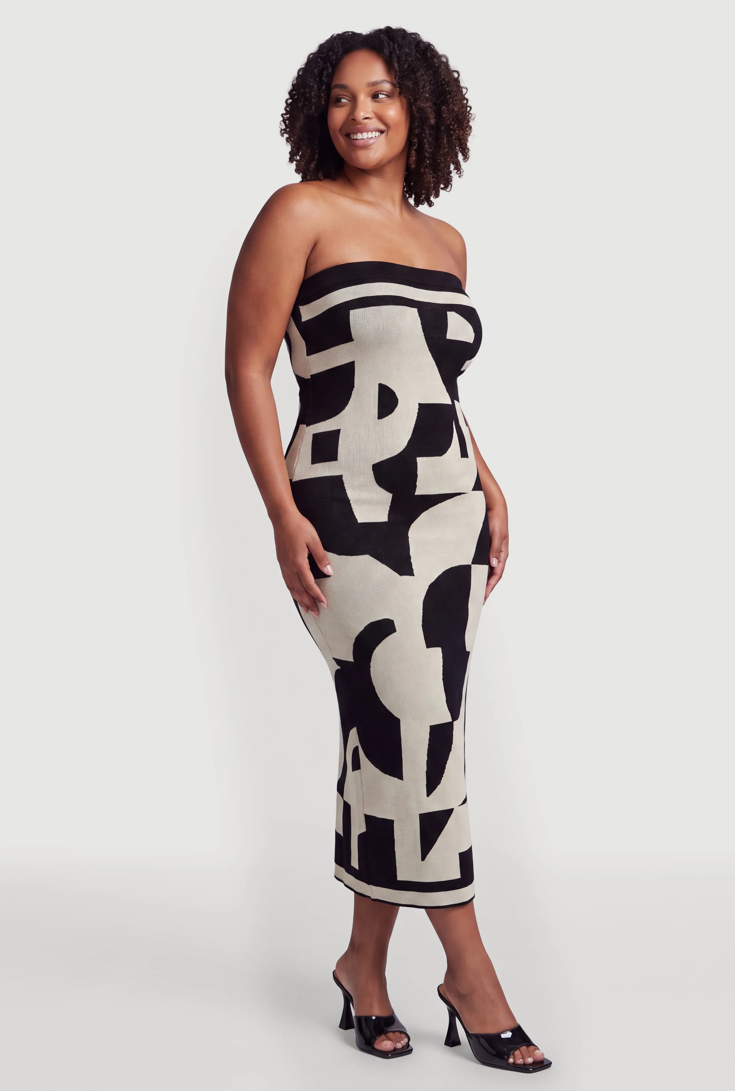Plus Size Printed Pattern Midi Tube Sweater Dress sold by Rainbow product image thumbnail 2