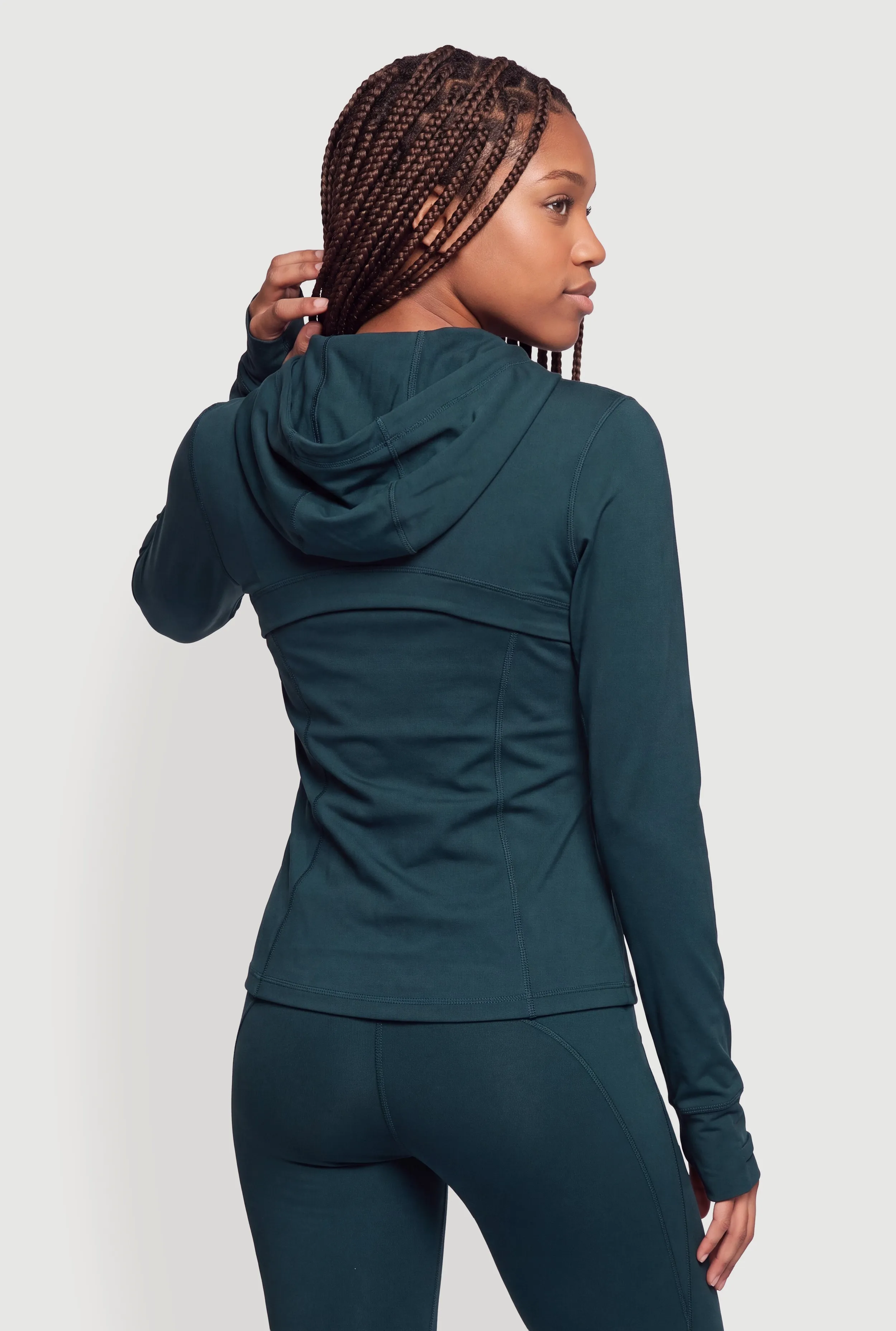 Mock Neck Zip Front Active Jacket with Thumb Holes sold by Rainbow product image thumbnail 5