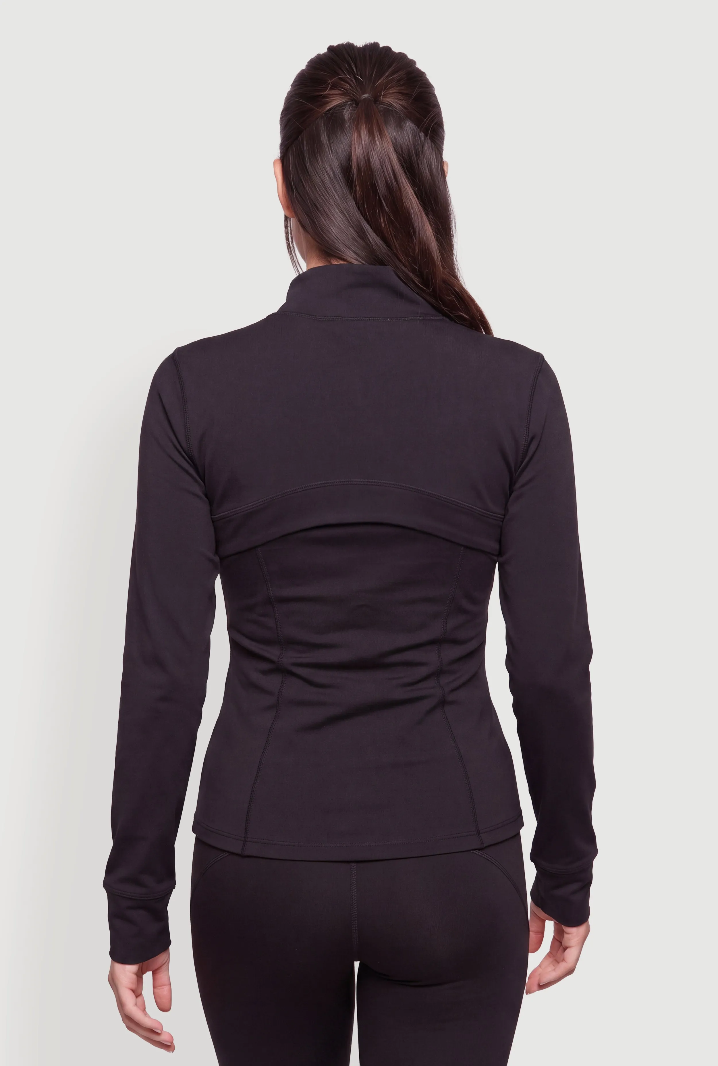 Mock Neck Zip Front Active Jacket with Thumb Holes sold by Rainbow product image thumbnail 5