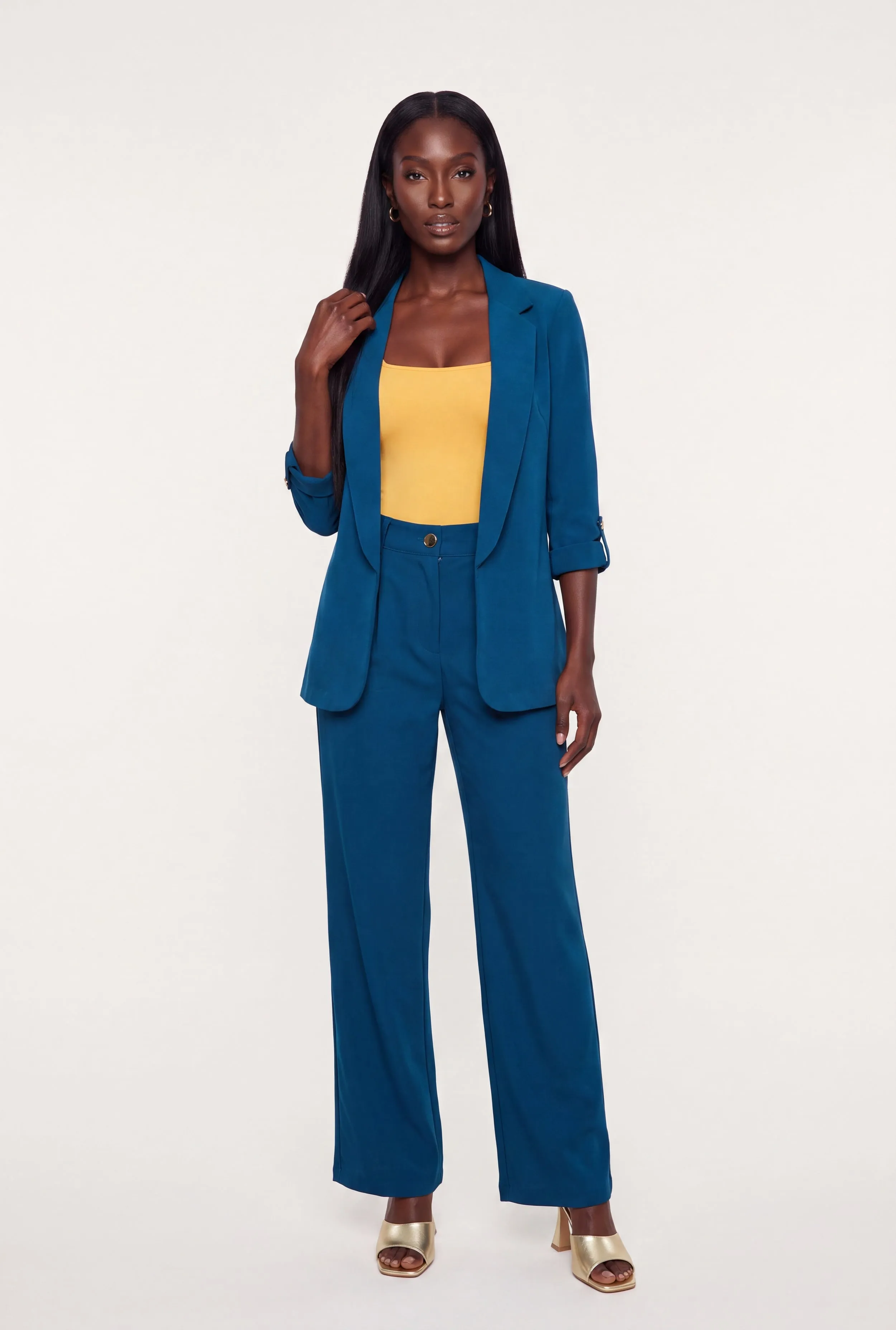 Pleated Crepe Knit Straight Leg Pants sold by Rainbow product image thumbnail 5