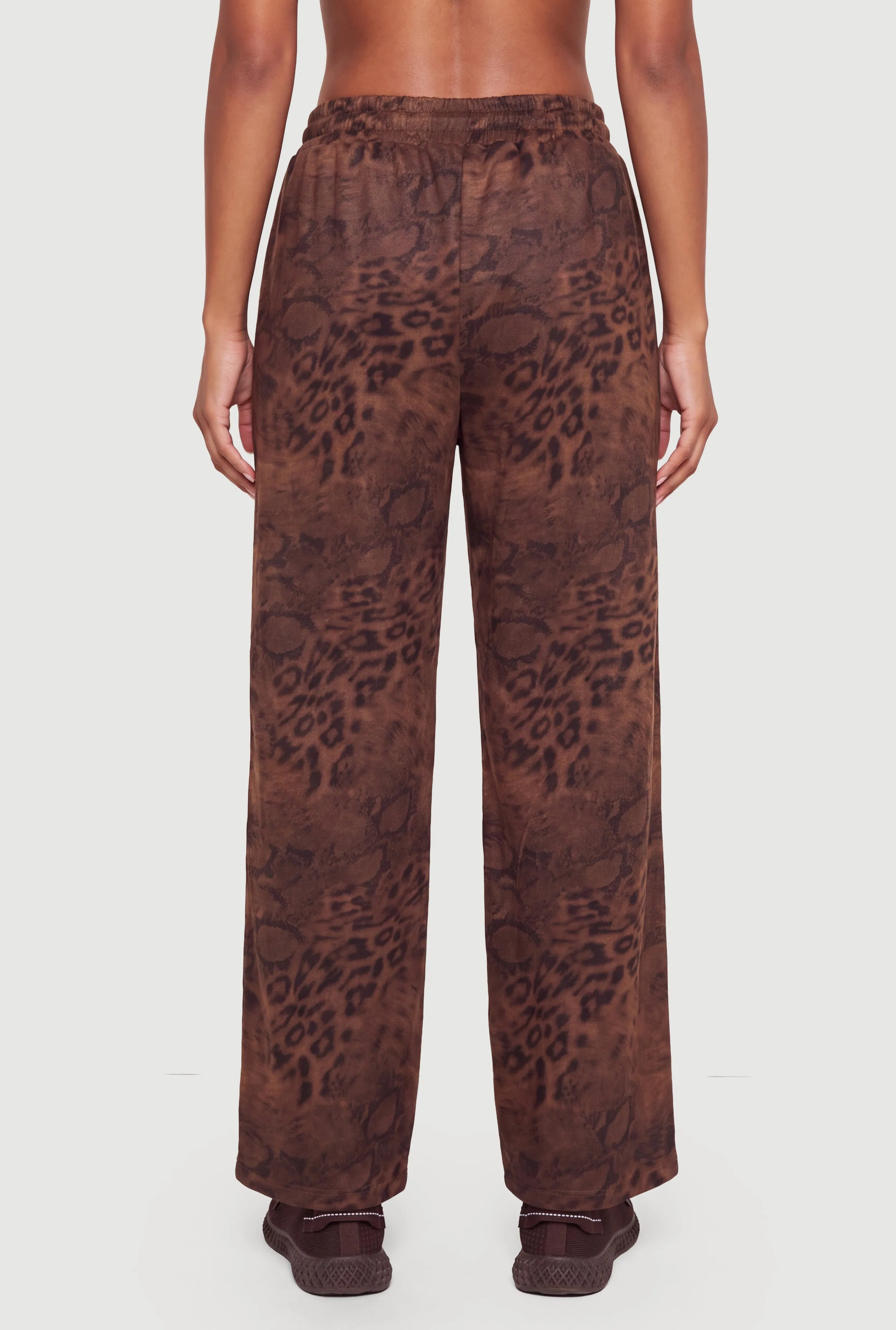 Faux Suede Animal Print Drawstring Waist Pull On Pants sold by Rainbow product image thumbnail 5
