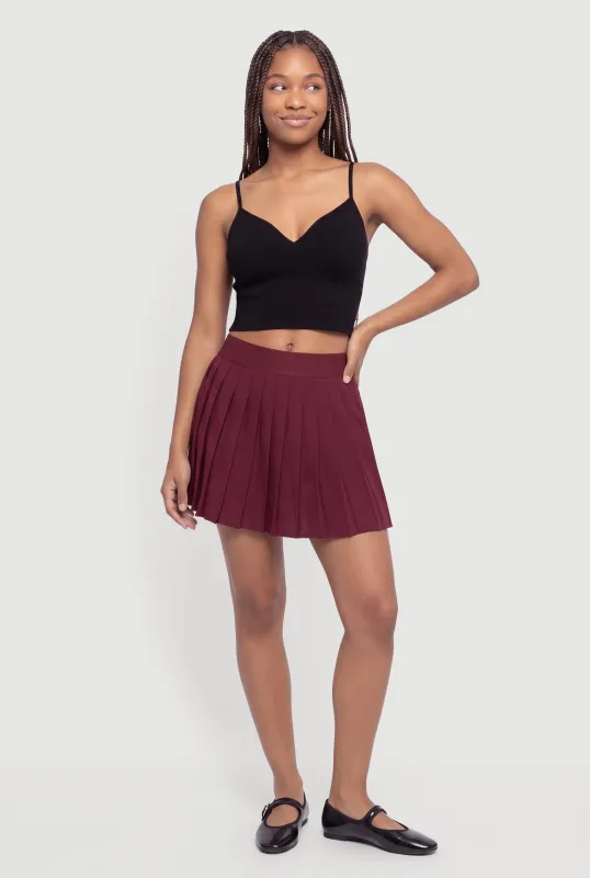 Seamless V Neck Cropped Cami with Mesh Shelf Bra Lining made by Rainbow
