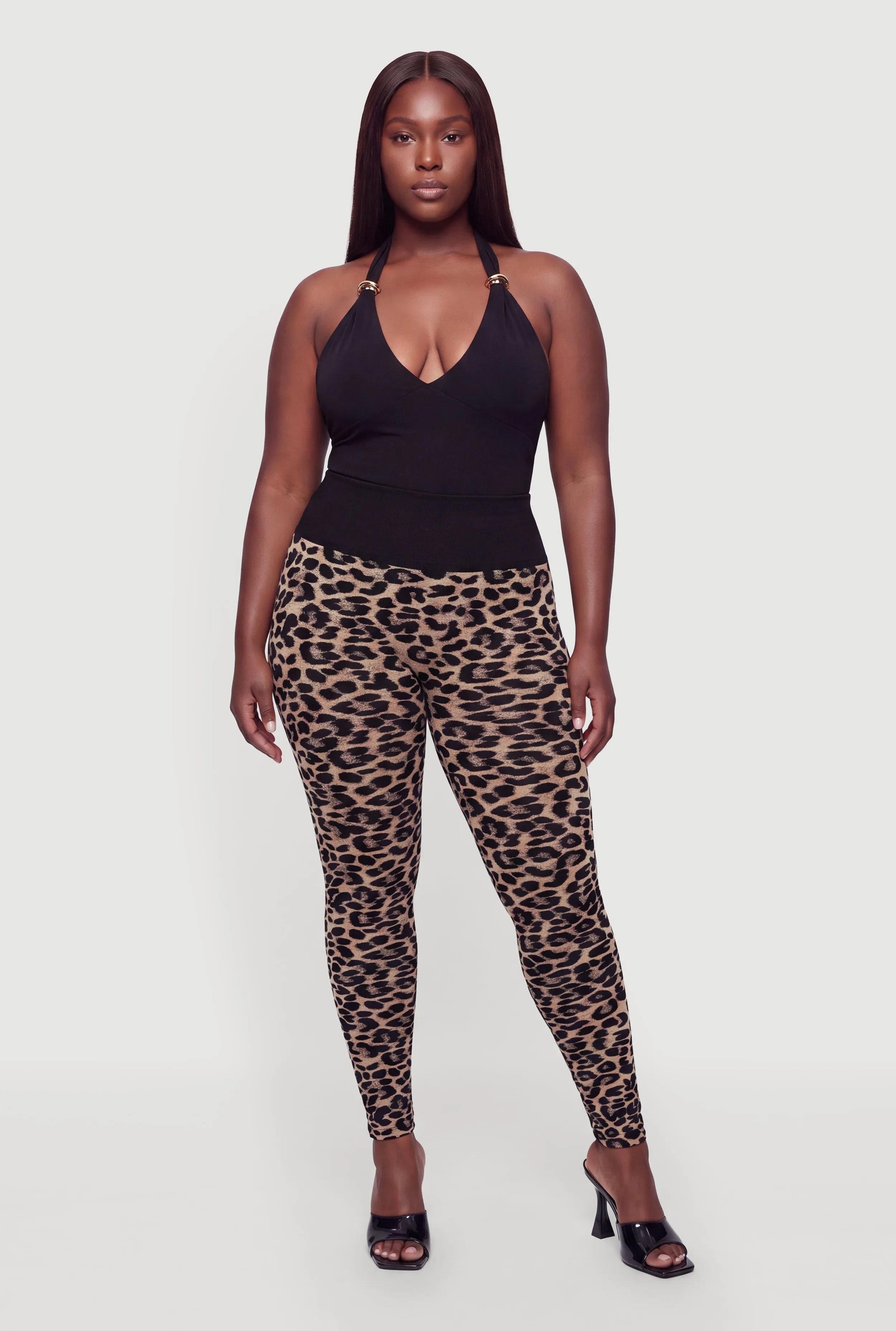 Plus Size Seamless Leopard Print Leggings sold by Rainbow