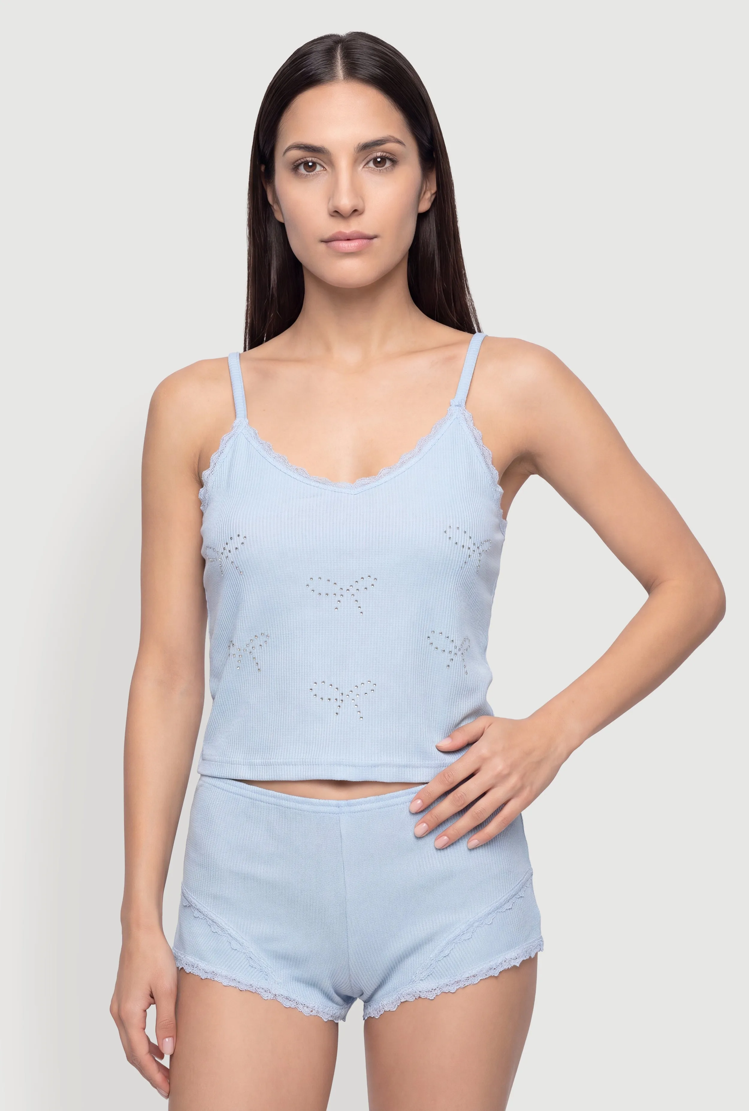 Rhinestone Bow Pajama Cami and Shorts sold by Rainbow product image thumbnail 2