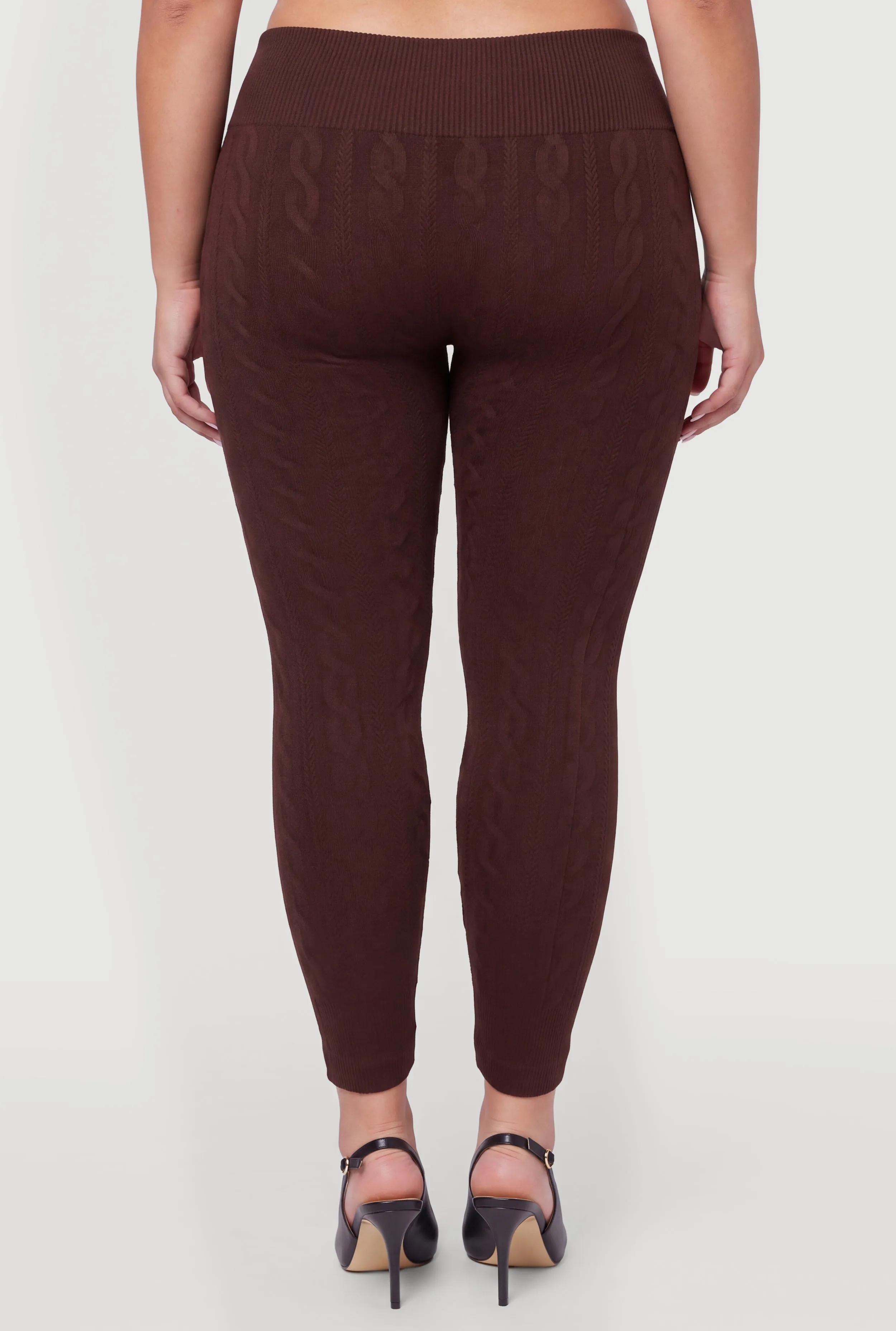 Plus Size Cable Knit Seamless Leggings sold by Rainbow product image thumbnail 5