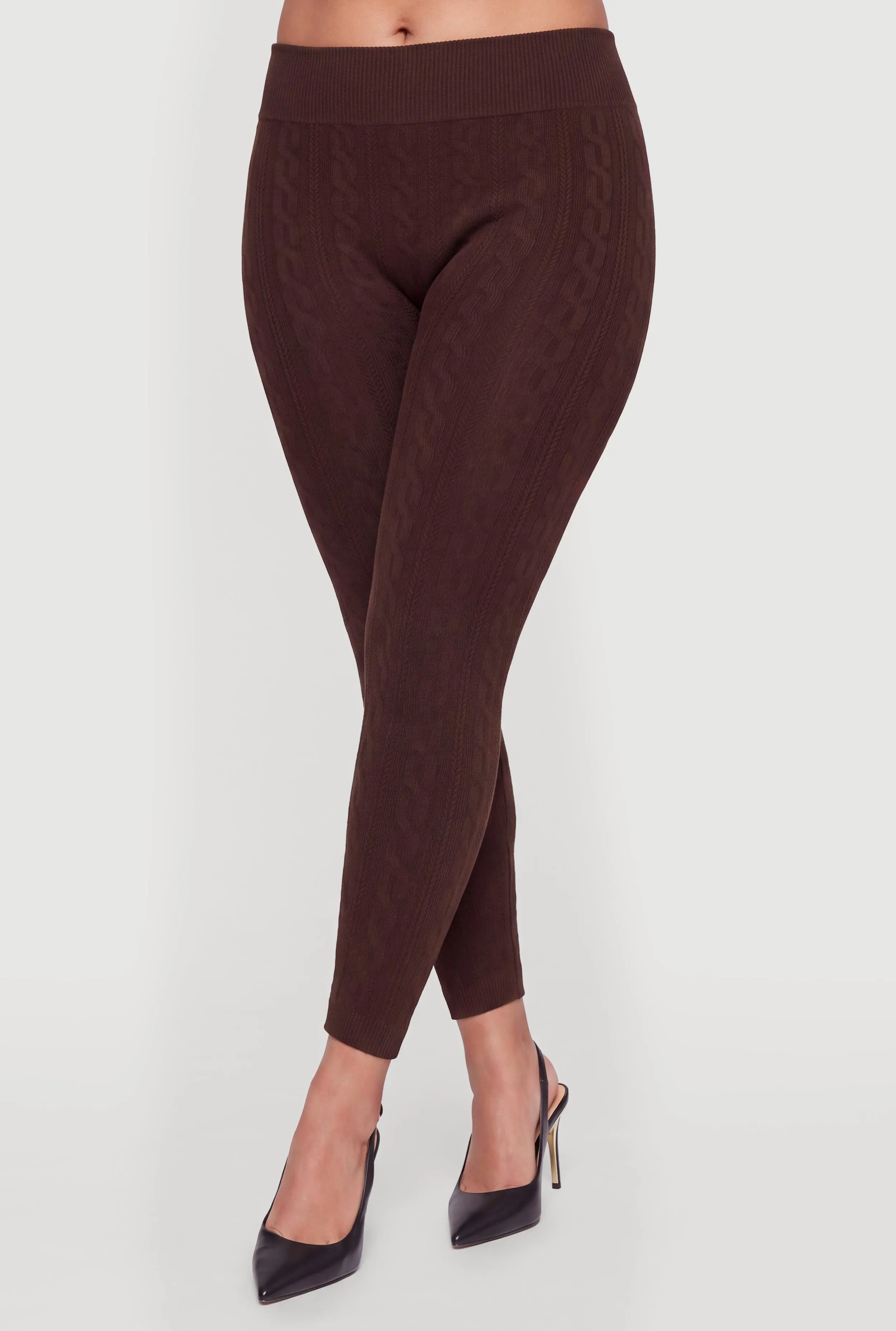 Plus Size Cable Knit Seamless Leggings sold by Rainbow product image thumbnail 3