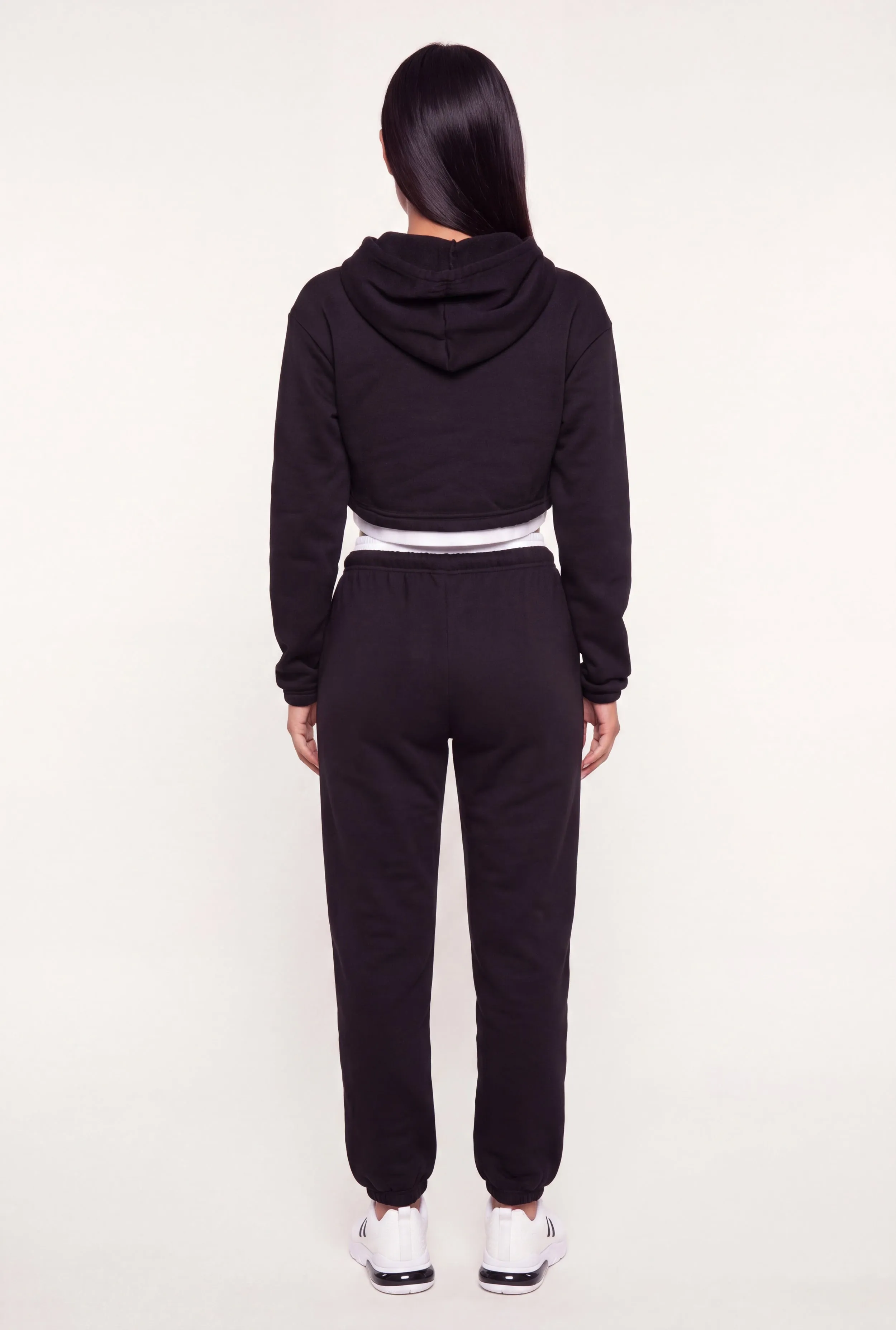 Contrast Hem Fleece Cropped Hoodie sold by Rainbow product image thumbnail 5