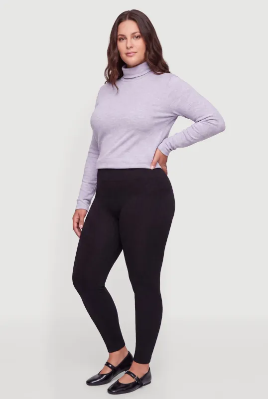 Plus Size Cable Knit Seamless Leggings made by Rainbow