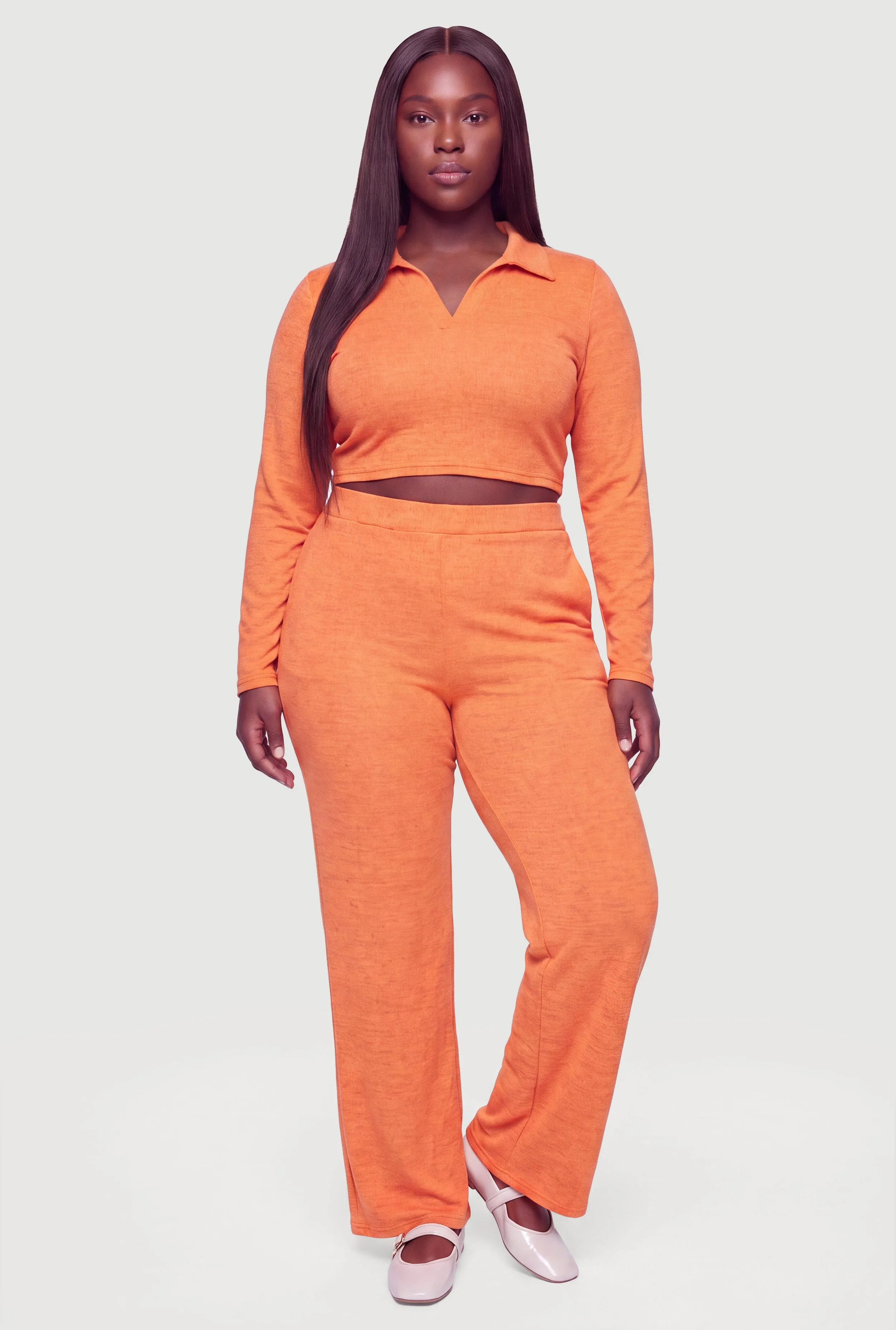 Plus Size High Waisted Wide Leg Casual Pants with Pockets sold by Rainbow product image thumbnail 5