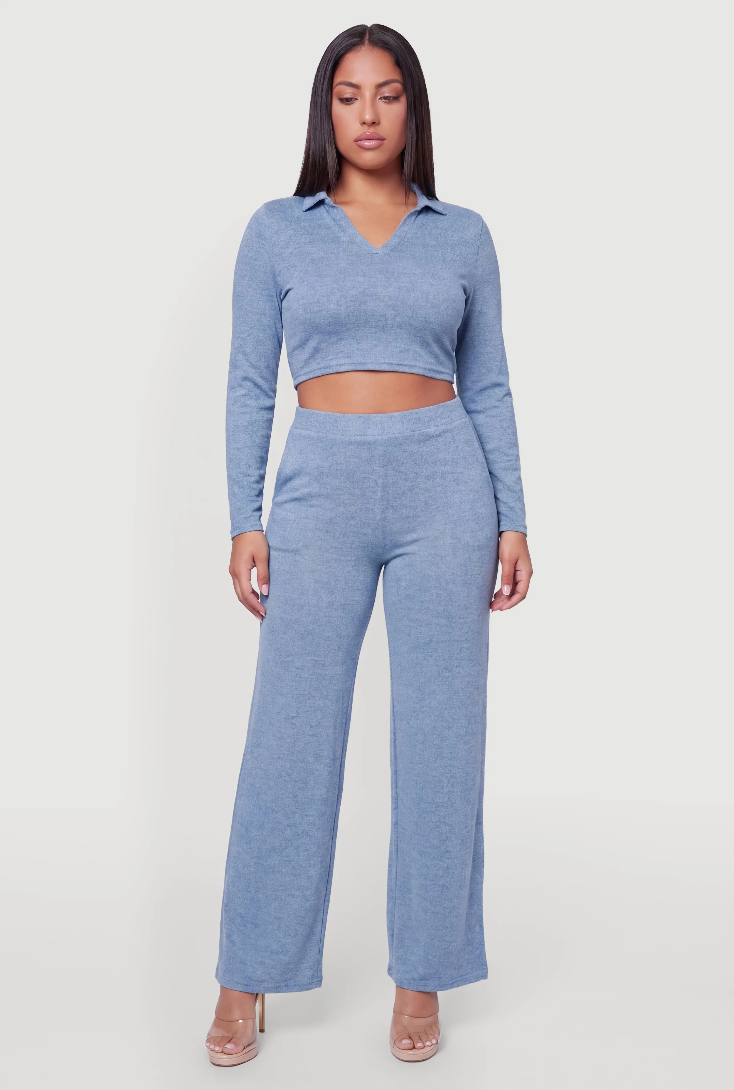 Plus Size High Waisted Wide Leg Casual Pants with Pockets sold by Rainbow product image thumbnail 4