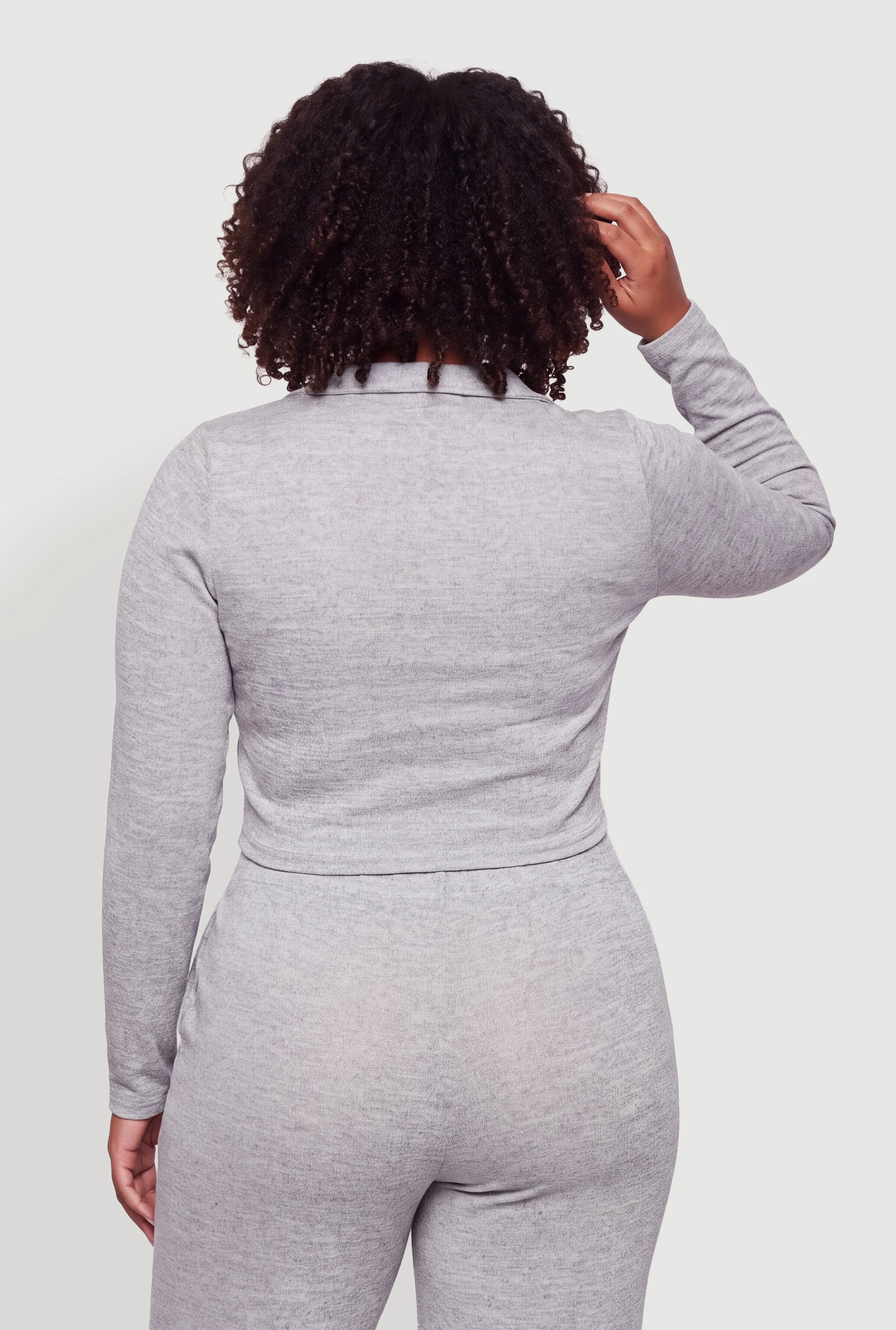 Plus Size Long Sleeve Crop Top sold by Rainbow product image thumbnail 5