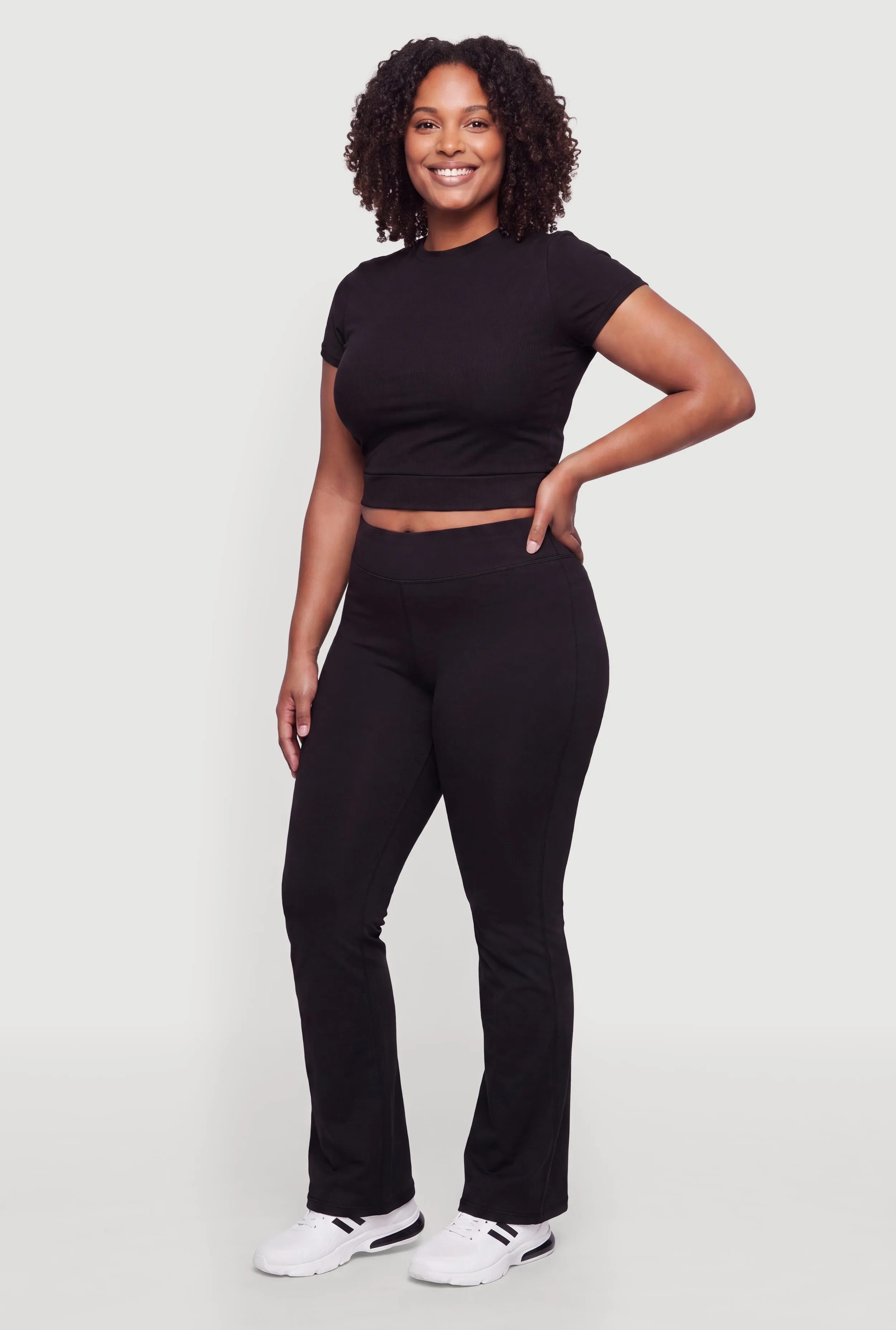 Plus Size High Waisted Boot Cut Pull On Pants sold by Rainbow product image thumbnail 2