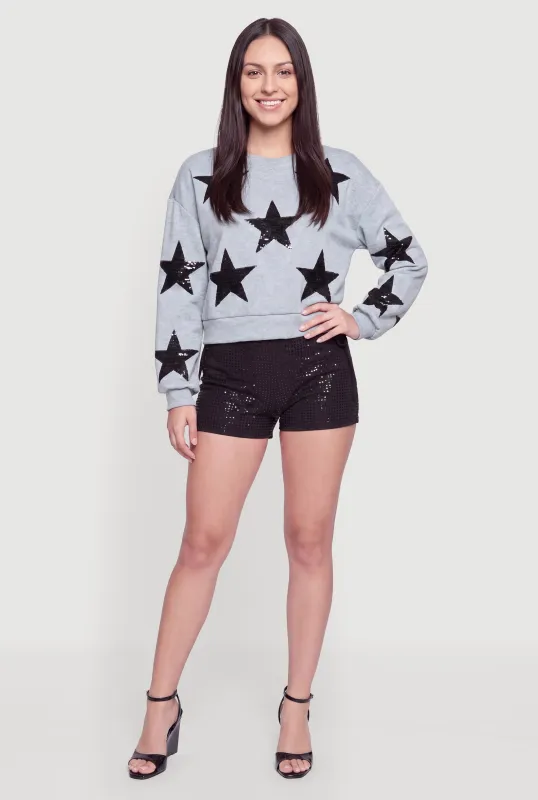 Sequin Graphic Long Sleeve Sweatshirt made by Rainbow