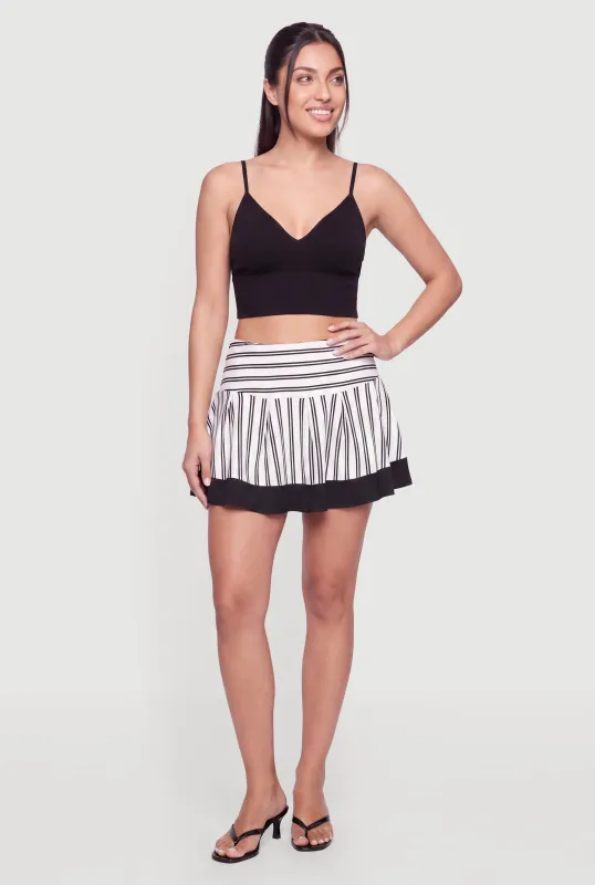 Seamless Ribbed Knit V-Neck Cropped Cami made by Rainbow