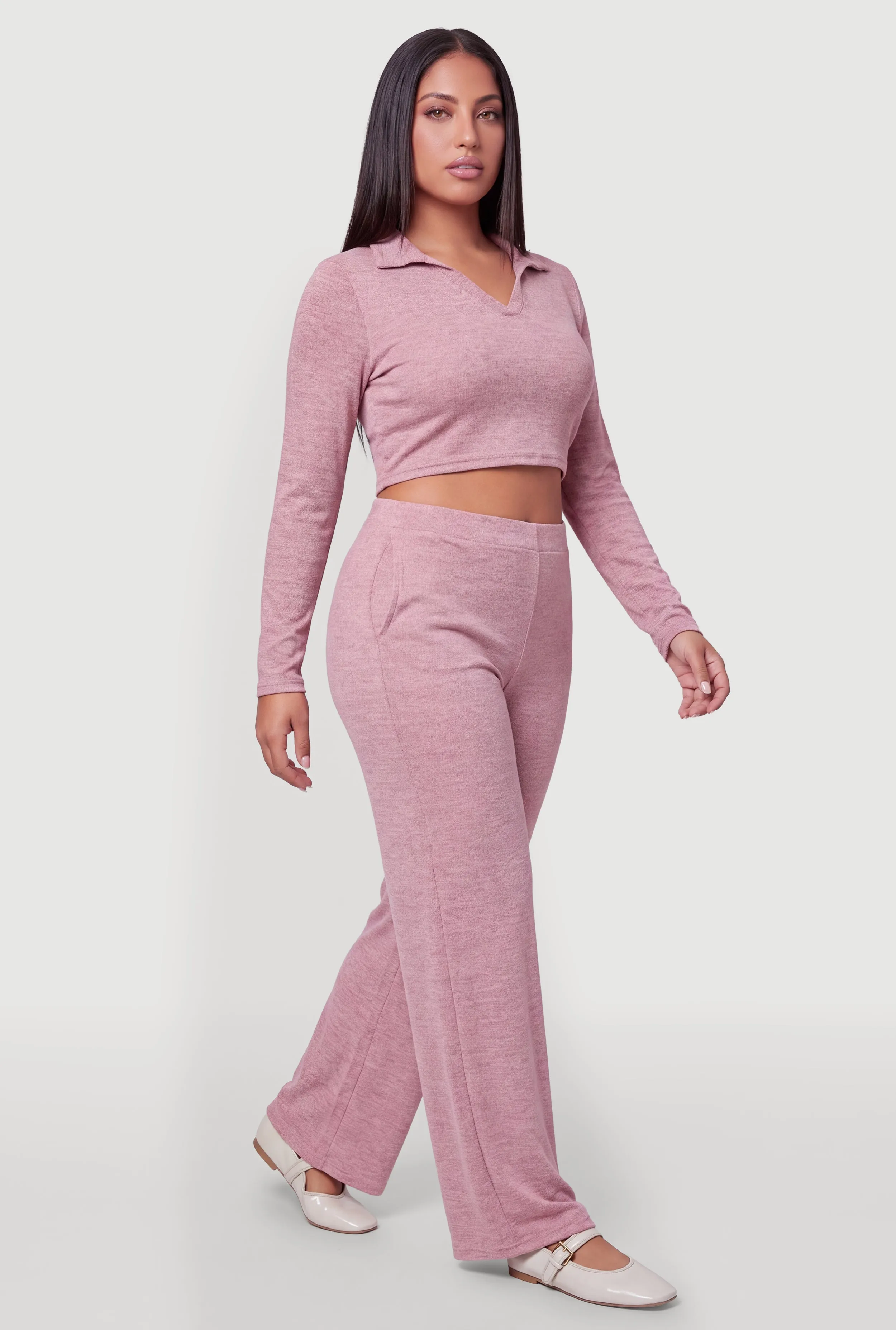 Plus Size Long Sleeve Crop Top sold by Rainbow product image thumbnail 3