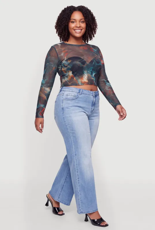 Plus Size WAX Wide Leg Jeans made by Rainbow
