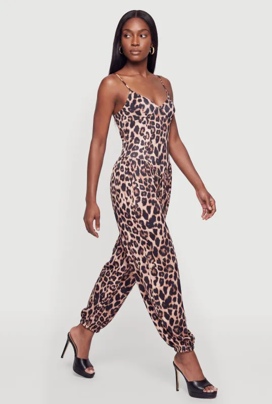 Sleeveless V Neck Balloon Leg Jumpsuit made by Rainbow