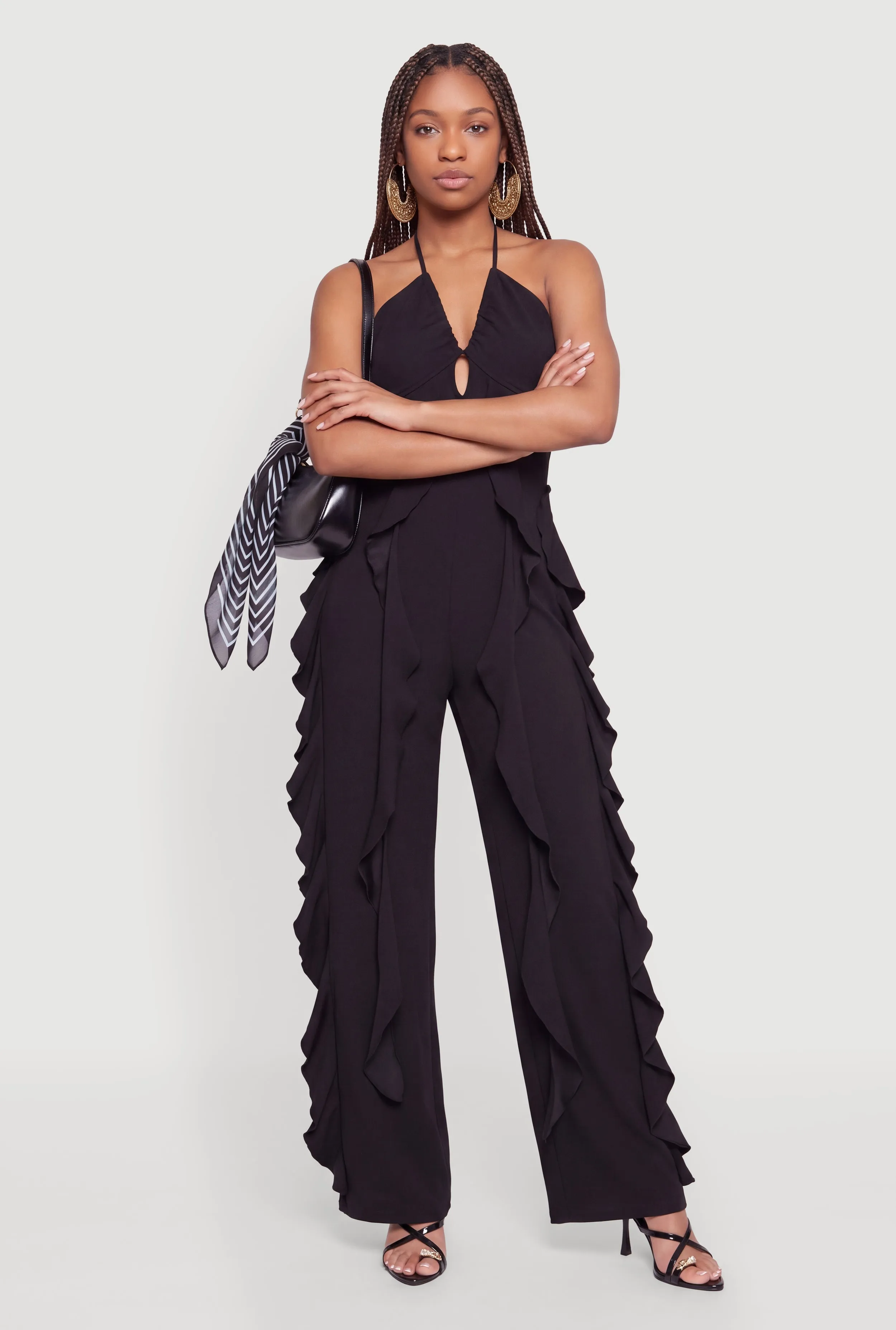 Ruffle Detail Wide Leg Halter Jumpsuit sold by Rainbow product image thumbnail 2