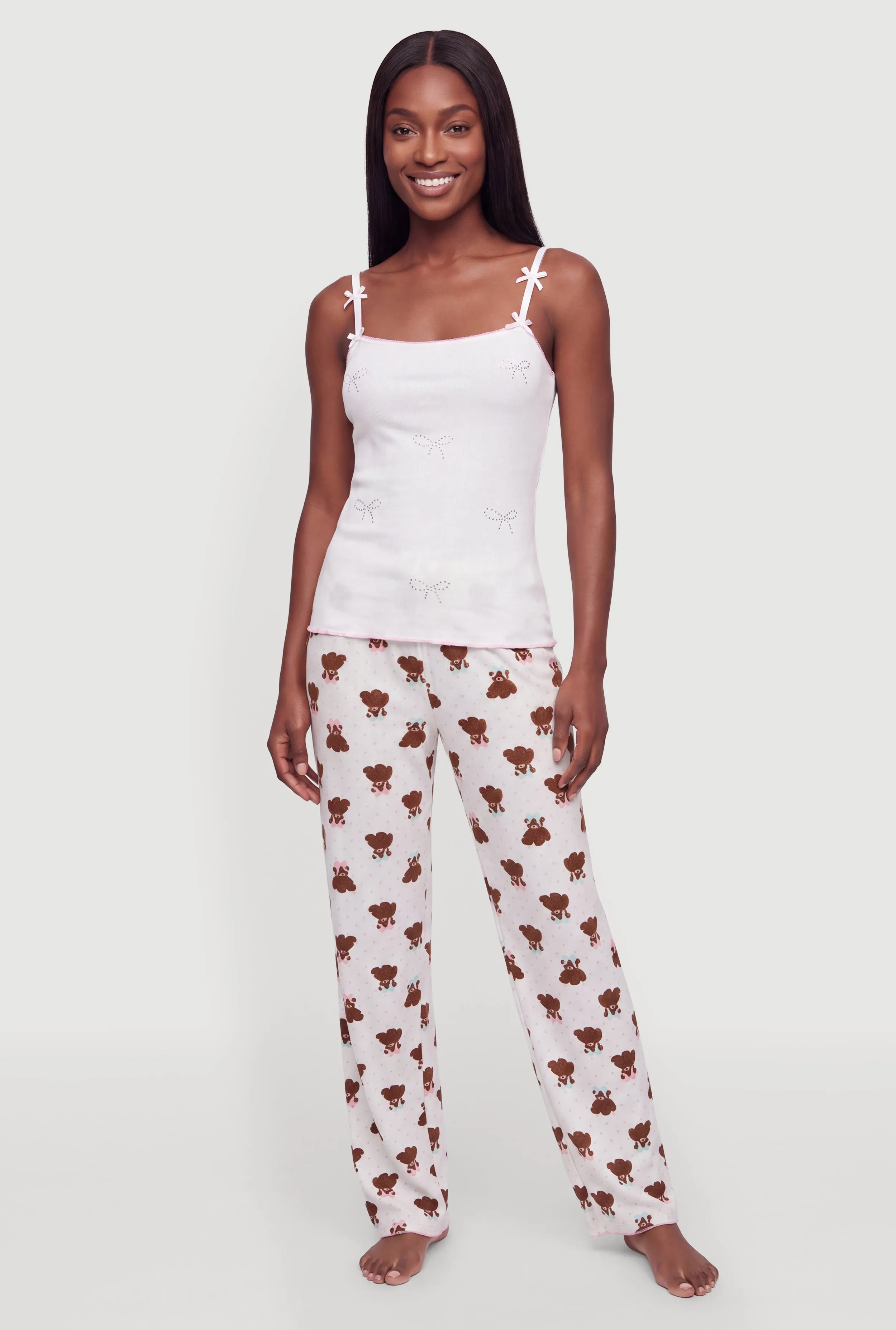 Rhinestone Bow Pajama Cami and Pants sold by Rainbow