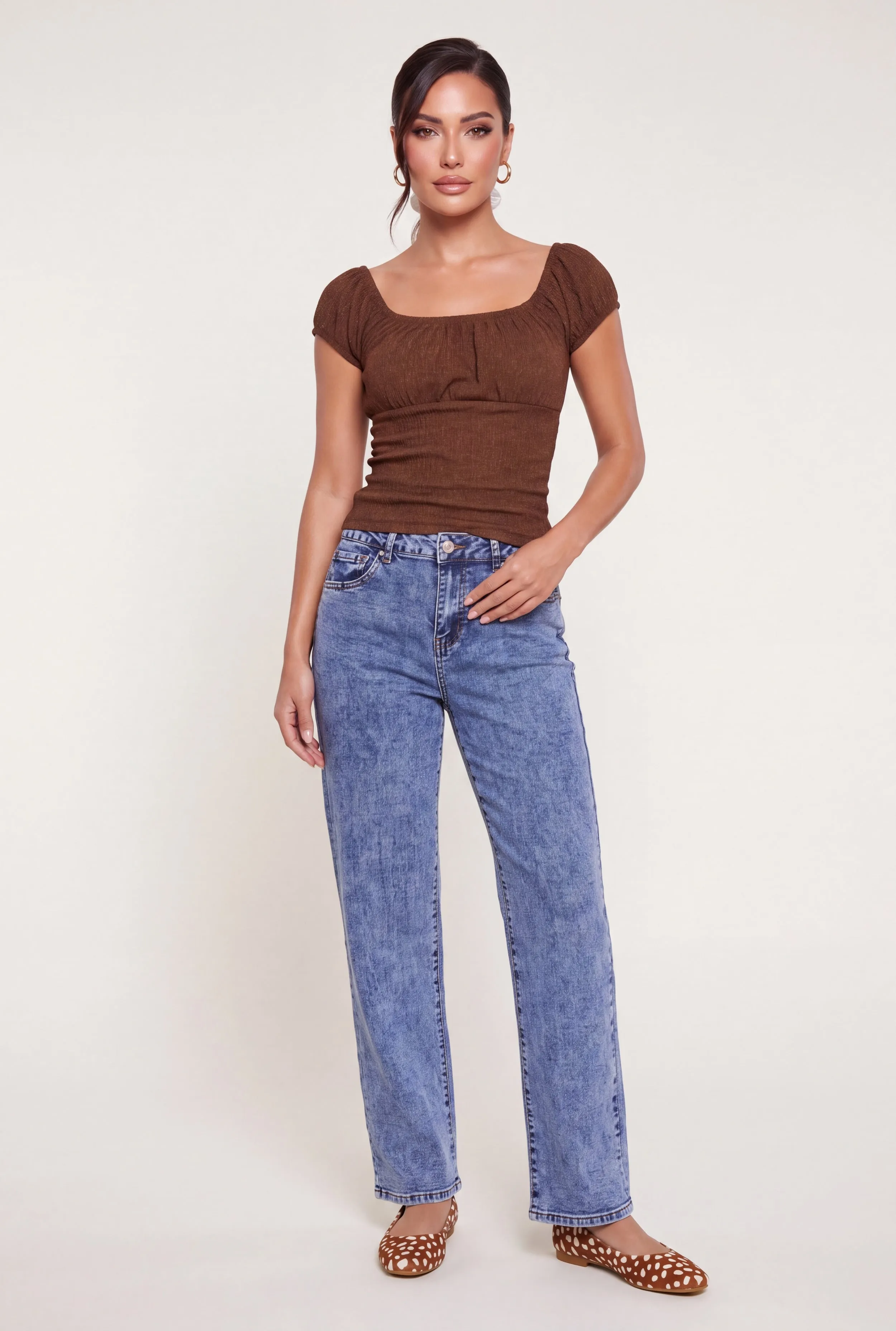Acid Wash Straight Leg Jeans sold by Rainbow product image thumbnail 3