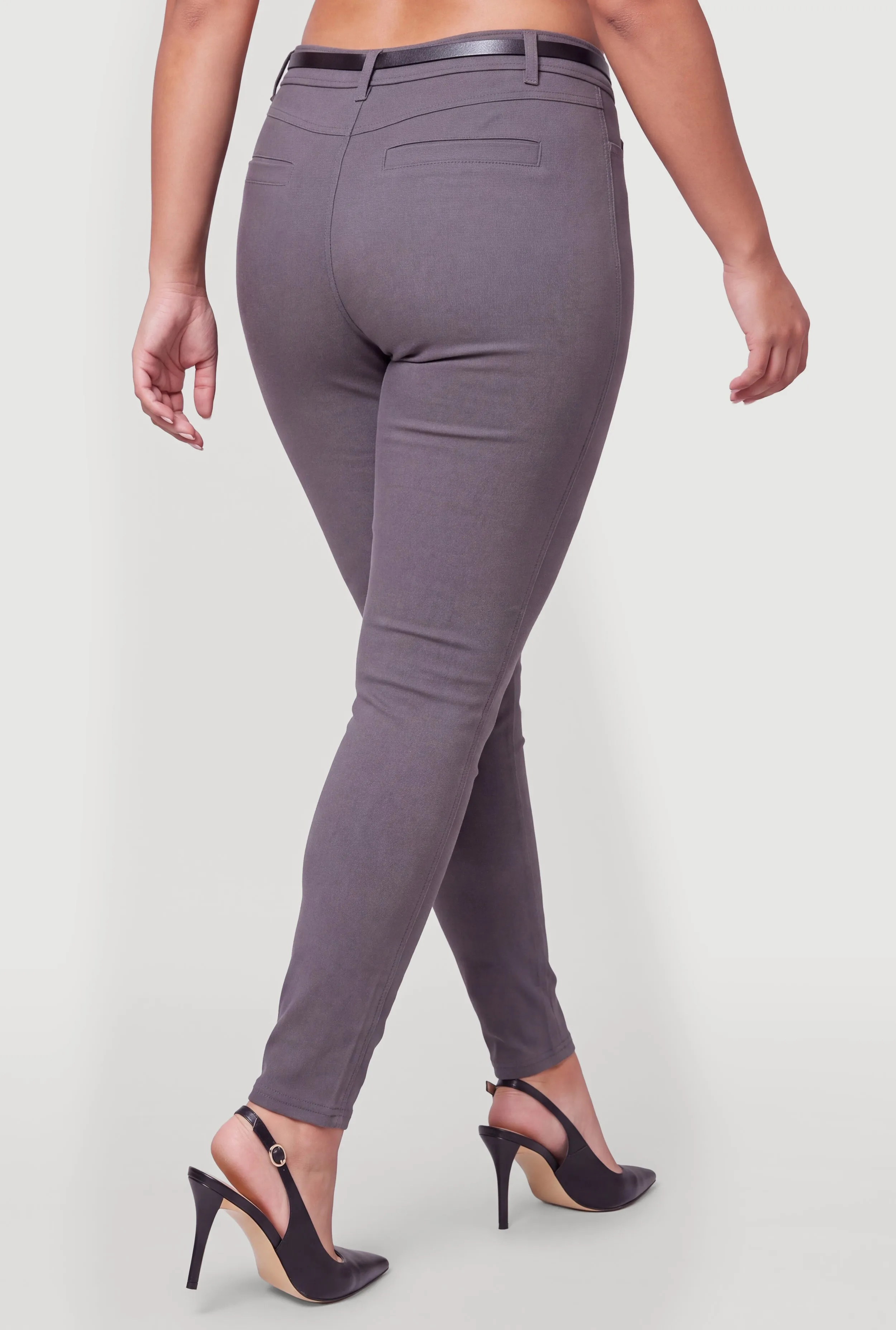 Plus Size High Waist Pull On Belted Dress Pants sold by Rainbow product image thumbnail 5