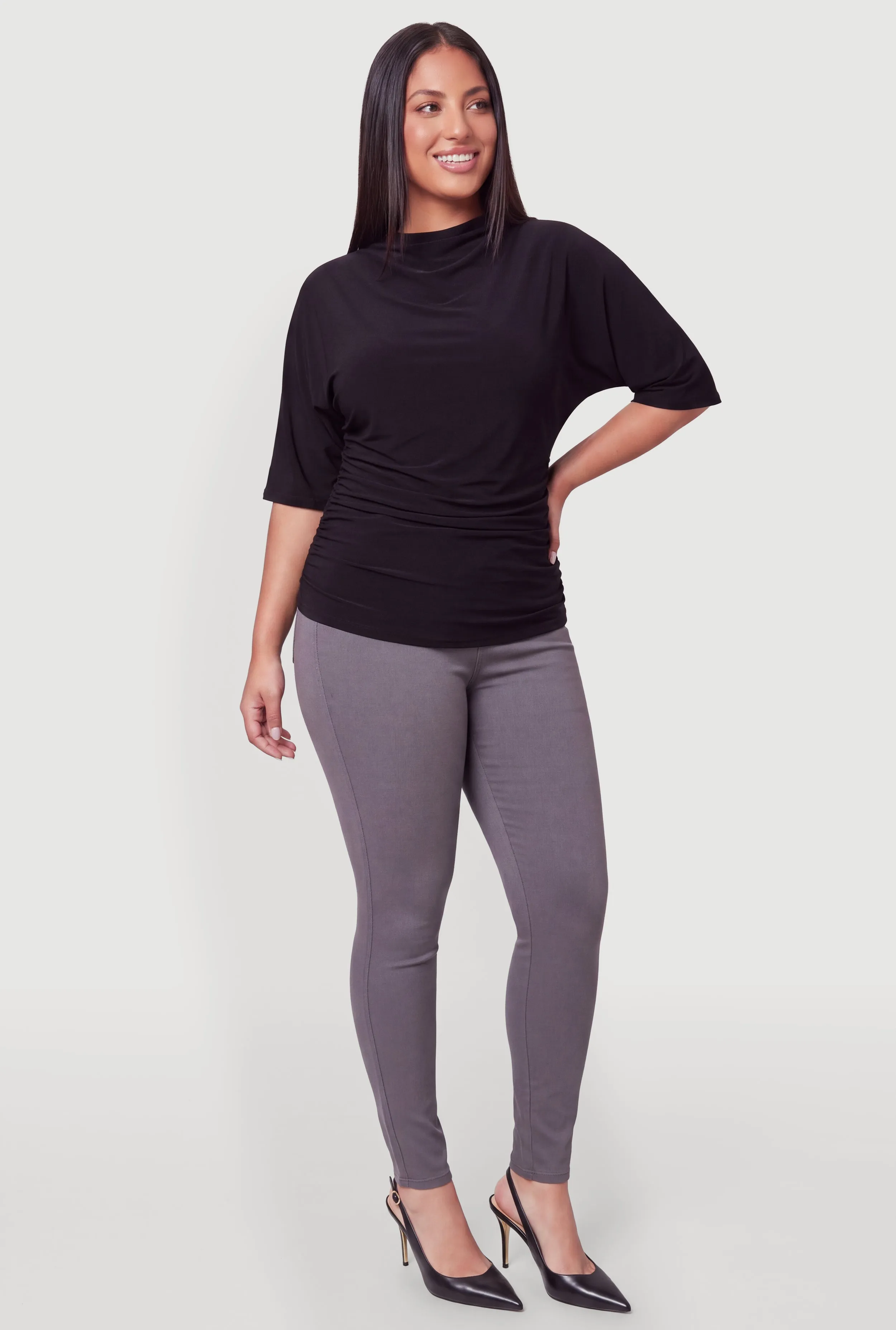 Plus Size High Waist Pull On Belted Dress Pants sold by Rainbow product image thumbnail 2
