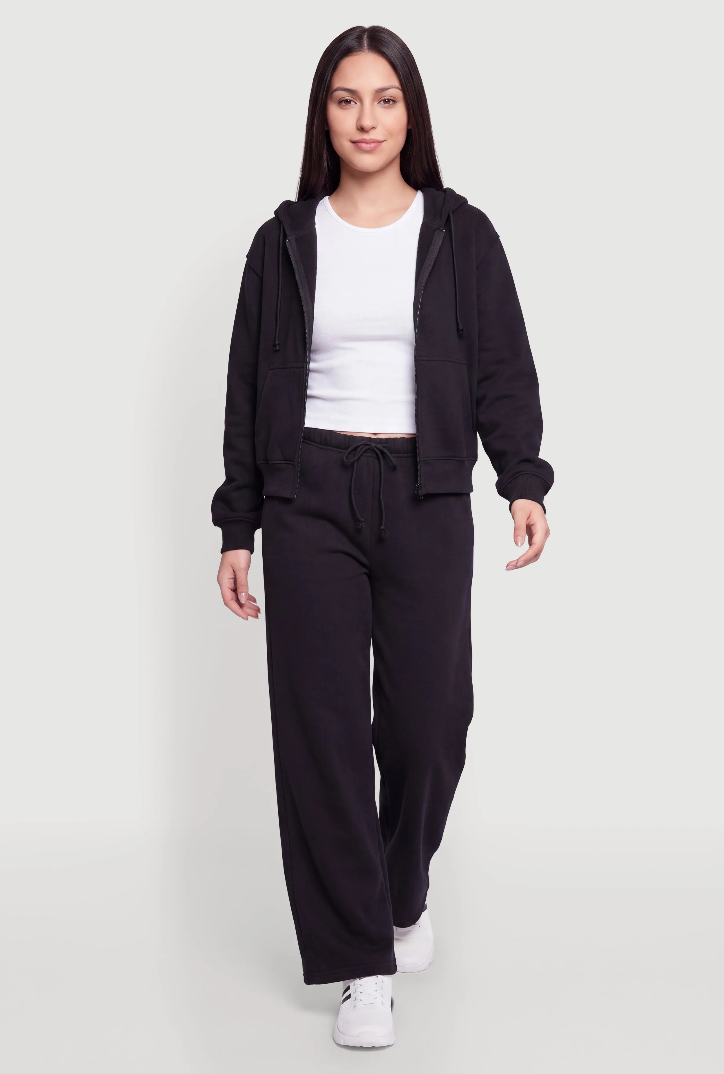 Fleece Lined Zip Front Drawstring Hoodie sold by Rainbow product image thumbnail 2