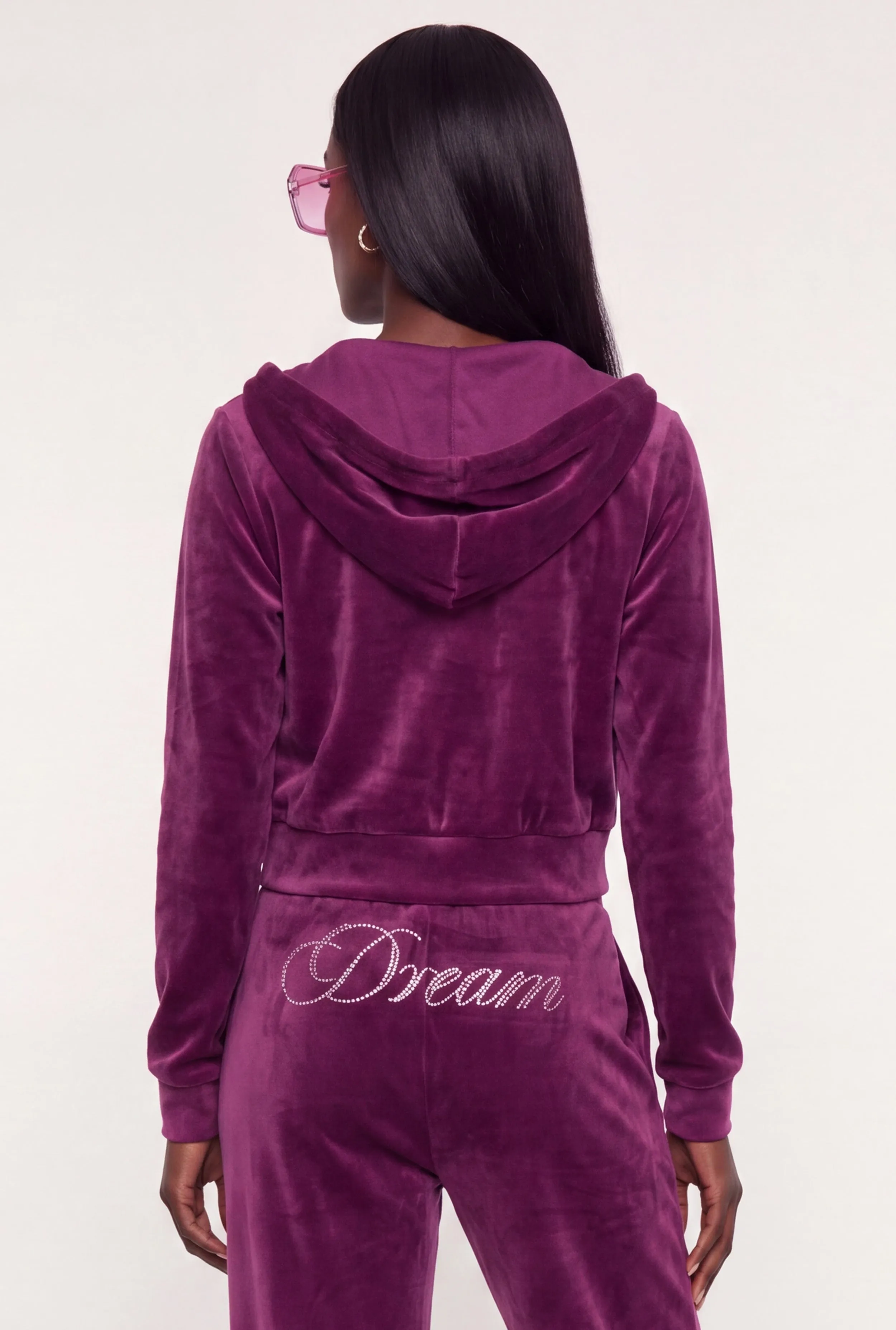 Rhinestone Dream Graphic Velour Zip Front Hoodie sold by Rainbow product image thumbnail 5